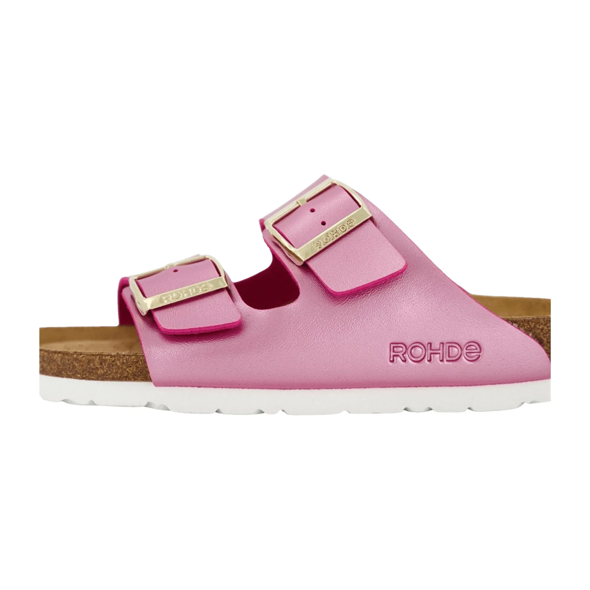 Rohde Alba Pink Ladies Sandals Open Toe Adjustable Strap Textile Synthetic