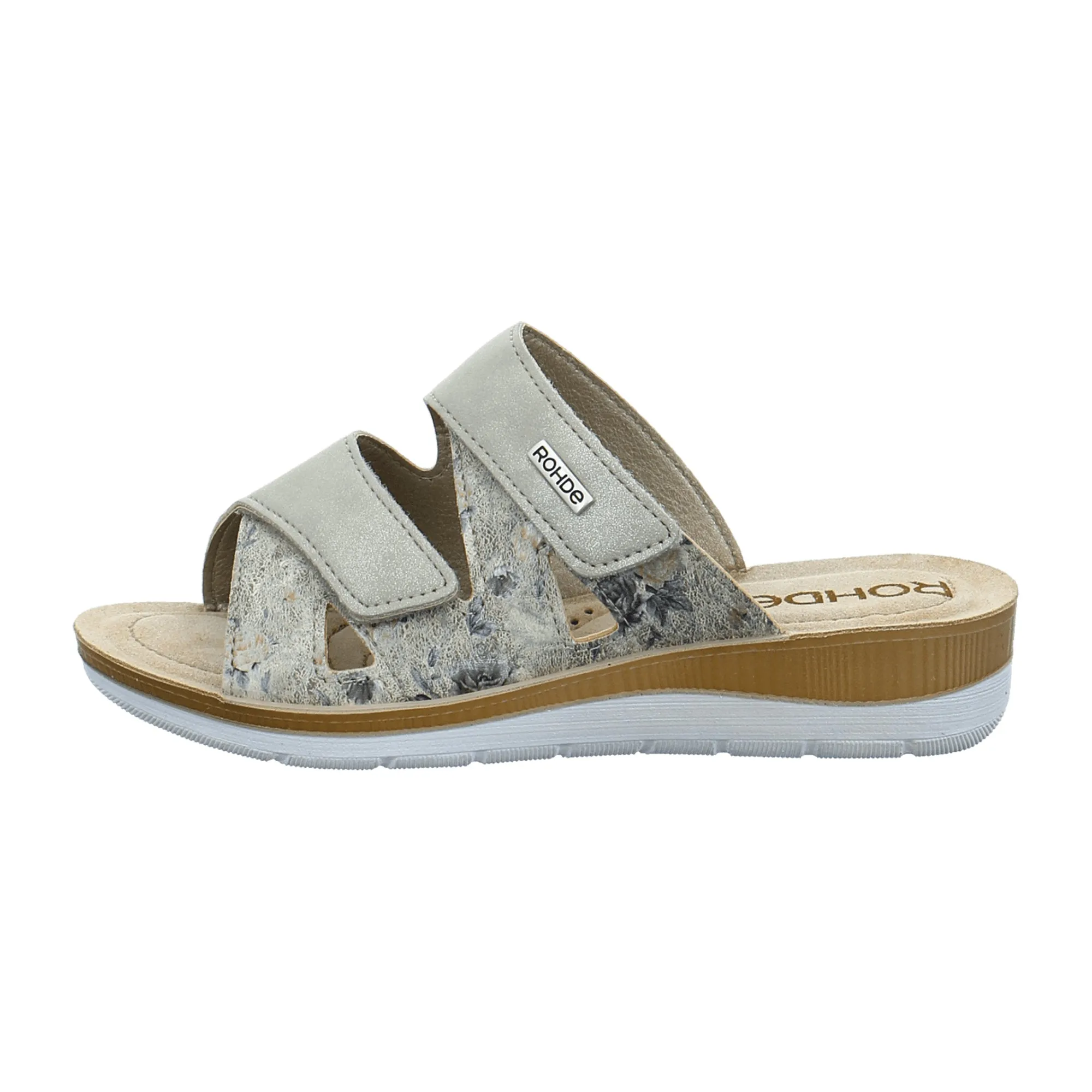 Rohde Comfortable Women's Beige Slip-On Sandals with Velcro Closure