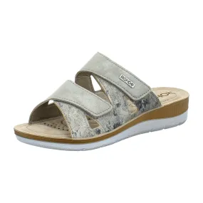 Rohde Comfortable Women's Beige Slip-On Sandals with Velcro Closure