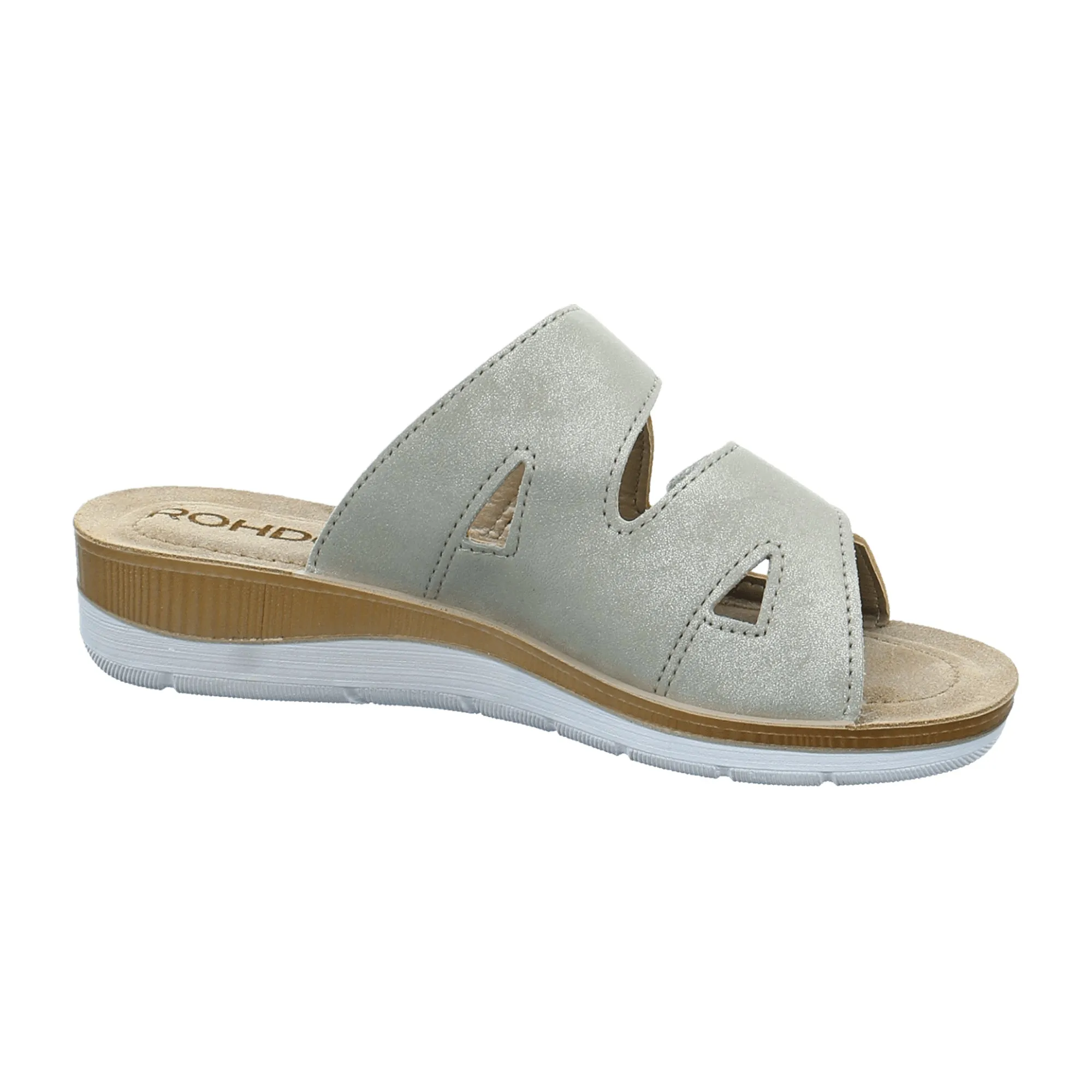 Rohde Comfortable Women's Beige Slip-On Sandals with Velcro Closure