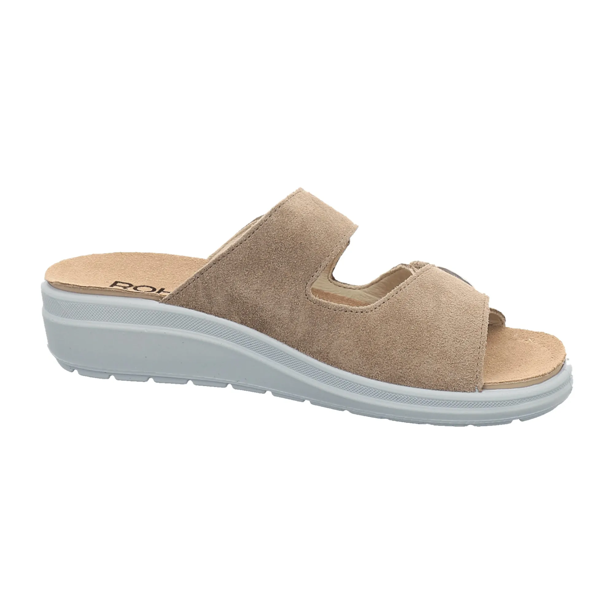 Rohde Silk Beige Leather Women's Sandals with Removable Insole and Velcro Closure