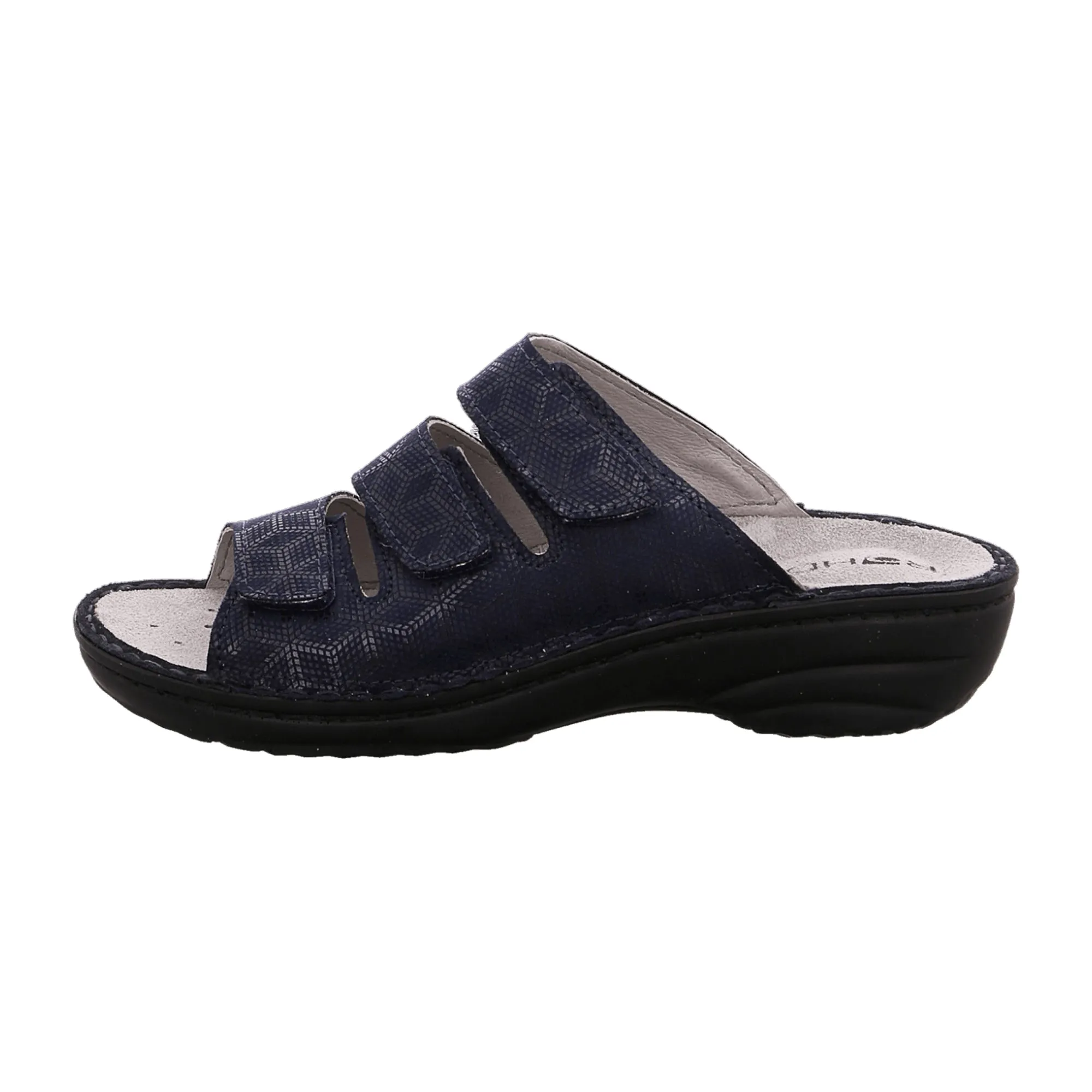 Rohde Women's Blue Leather Sandals with Removable Insole and Velcro Closure