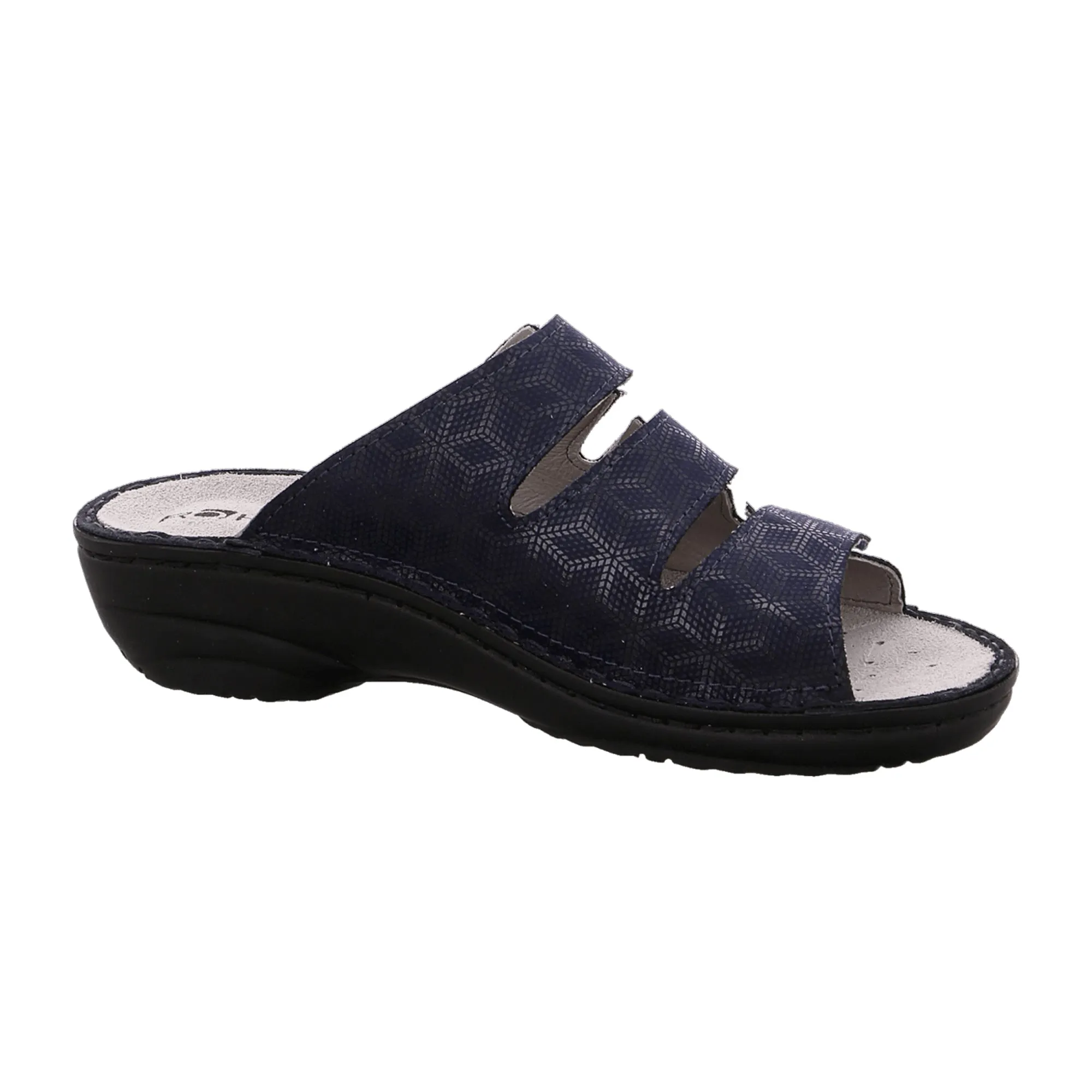 Rohde Women's Blue Leather Sandals with Removable Insole and Velcro Closure