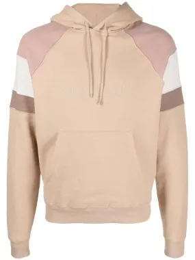 SAINT LAURENT Classic Cotton Hoodie for Men in Nude/Rose Givre/Dirt - FW23