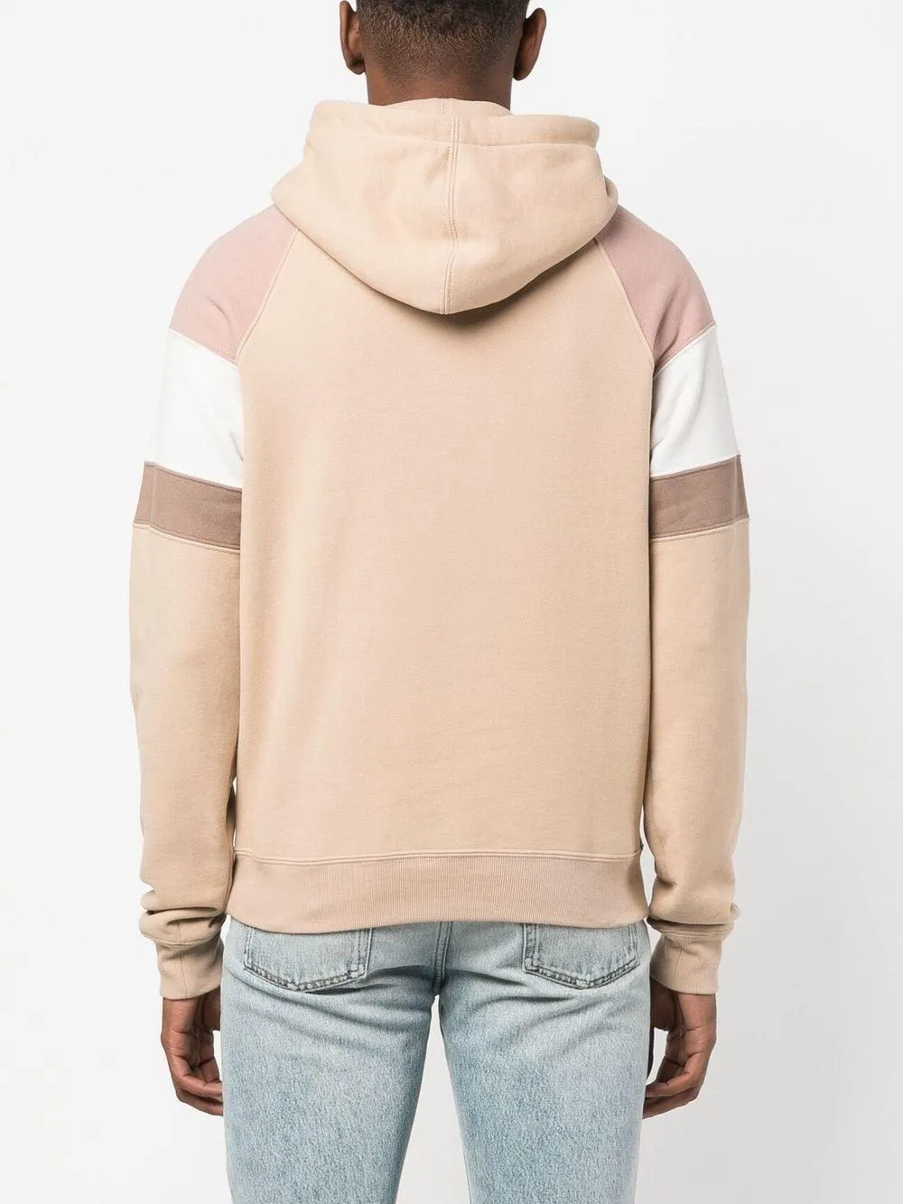 SAINT LAURENT Classic Cotton Hoodie for Men in Nude/Rose Givre/Dirt - FW23