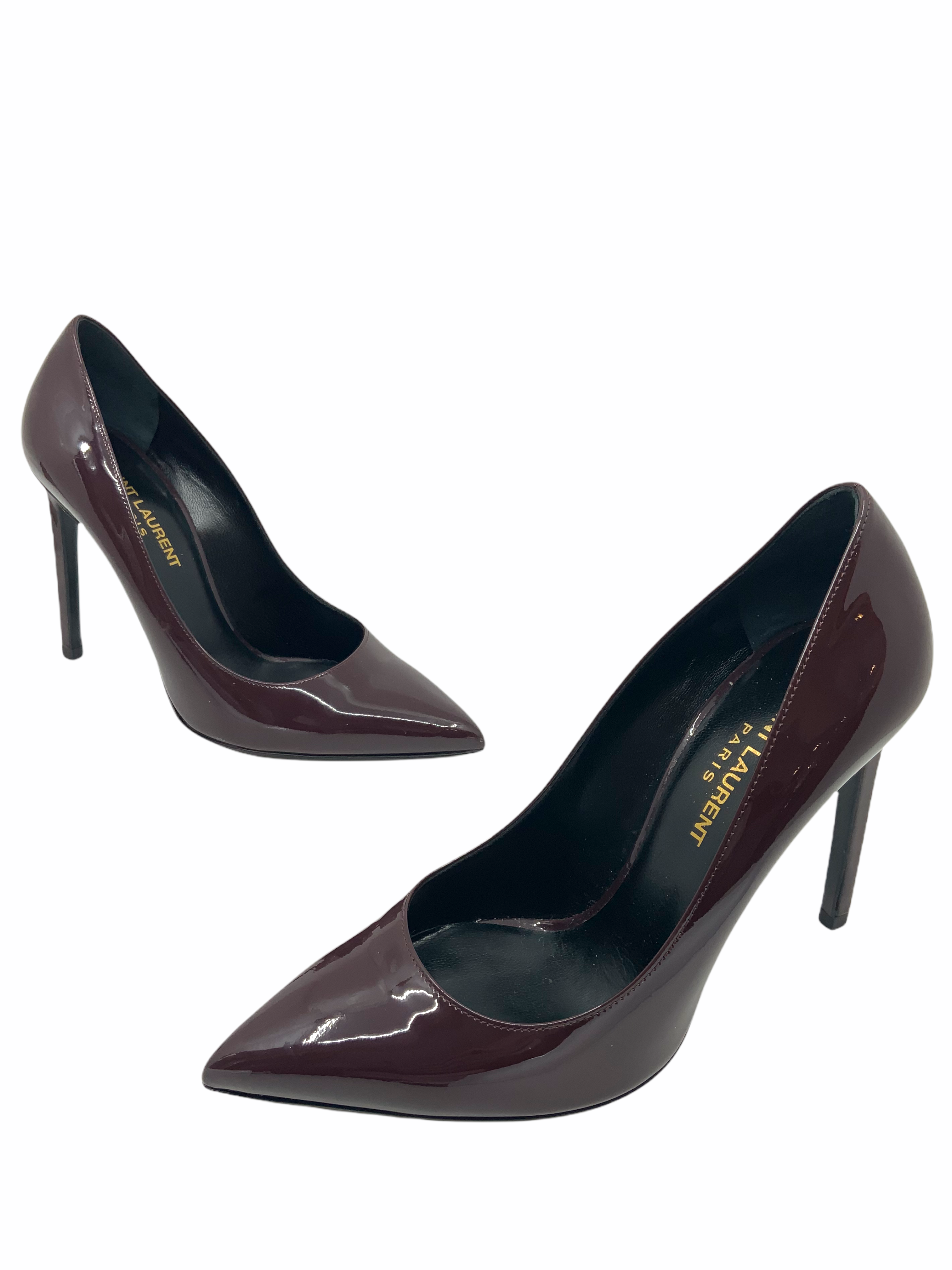 Saint Laurent Patent Leather Point Toe Pumps Size 7