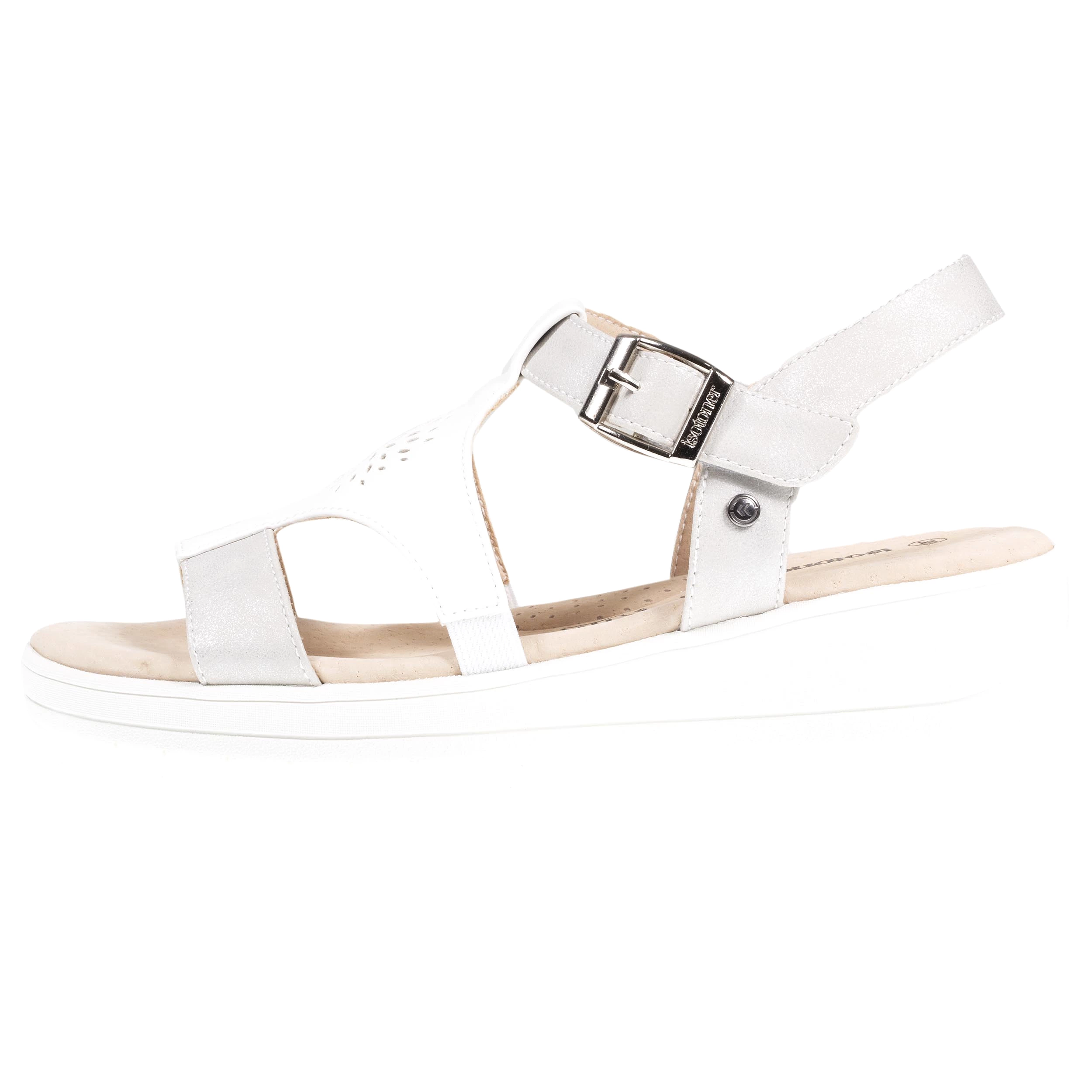 Sandales Femme CONFORT PLUS dessus rosace Blanc