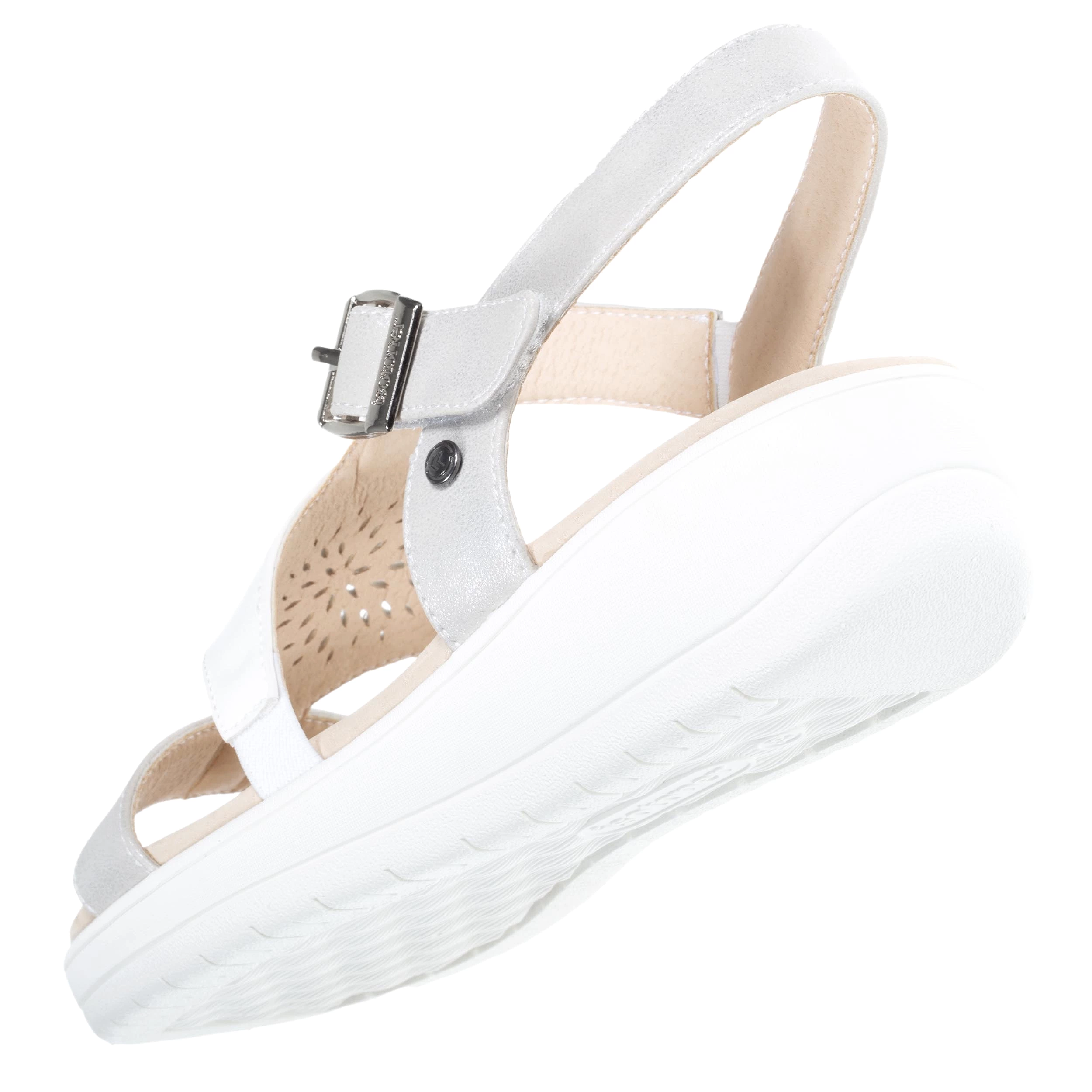 Sandales Femme CONFORT PLUS dessus rosace Blanc