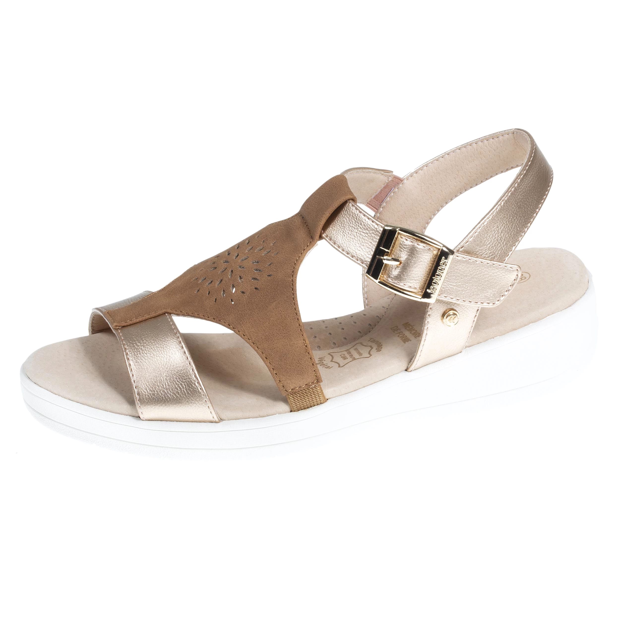 Sandales Femme CONFORT PLUS dessus rosace Camel