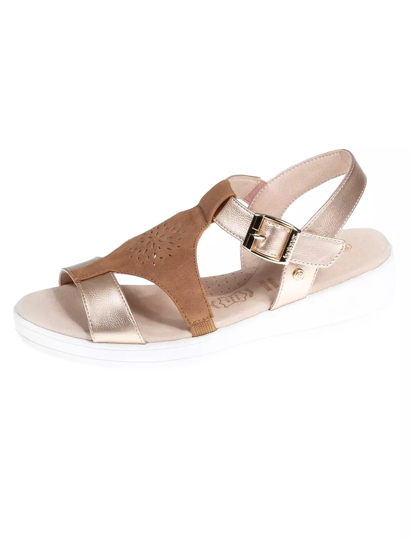 Sandales Femme CONFORT PLUS dessus rosace Camel