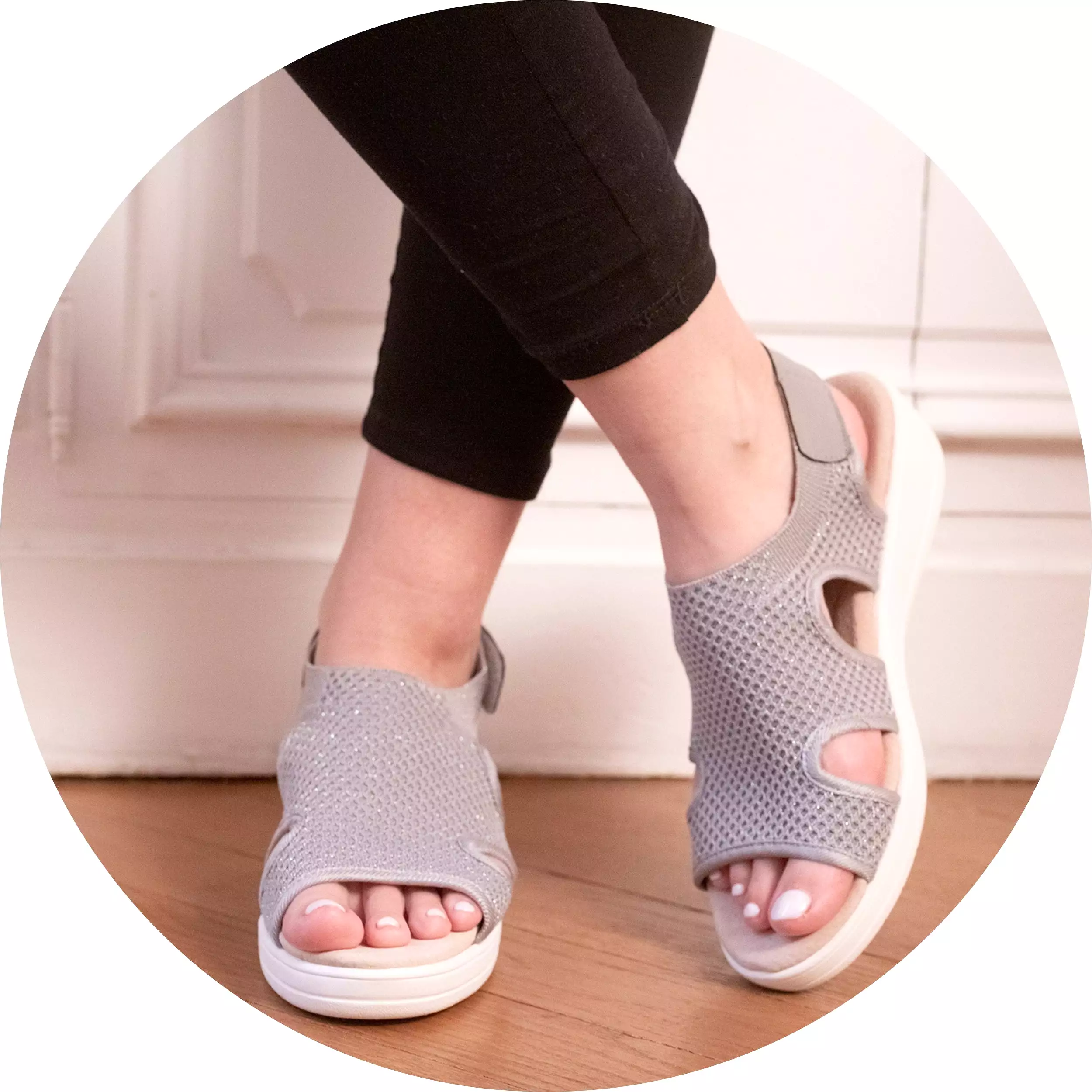 Sandales Femme CONFORT PLUS Gris Lurex