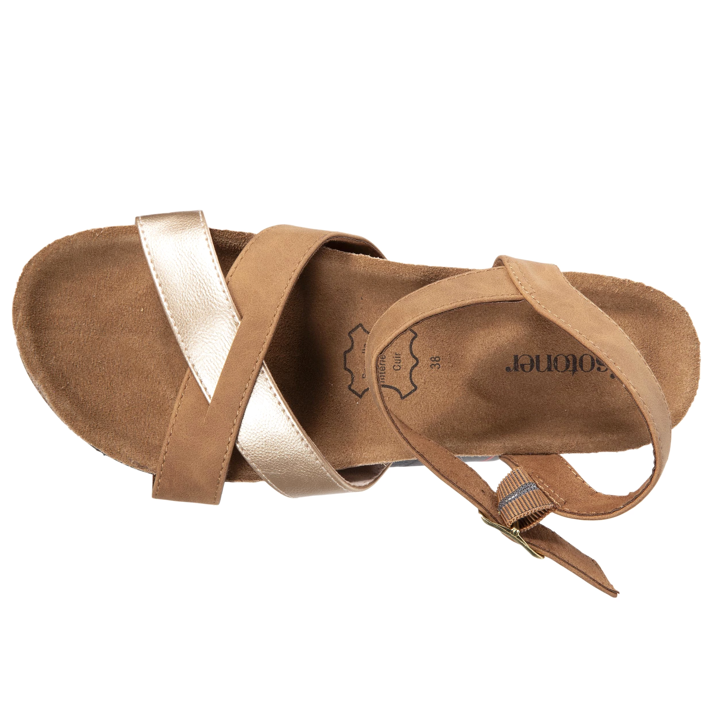 Sandales Femme multi bride à talon Camel