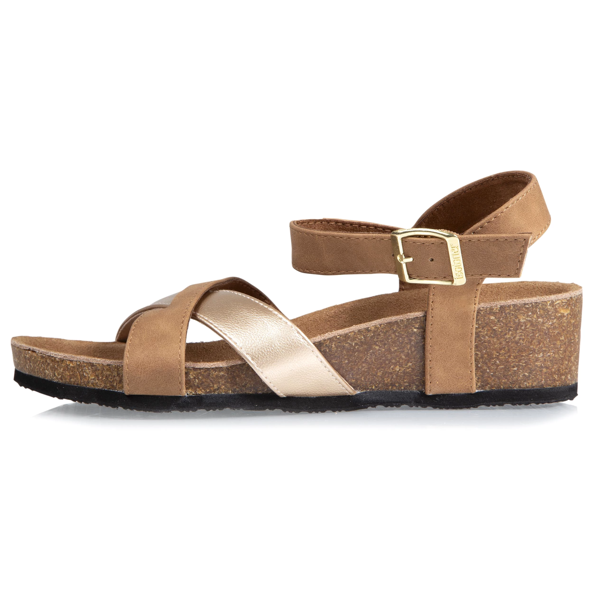 Sandales Femme multi bride à talon Camel