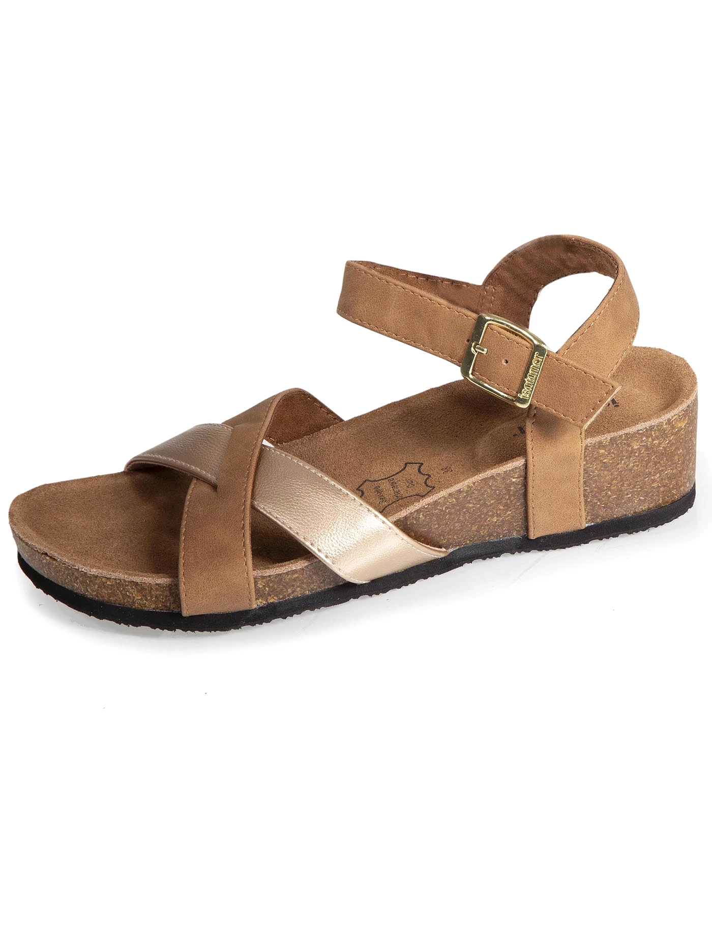 Sandales Femme multi bride à talon Camel