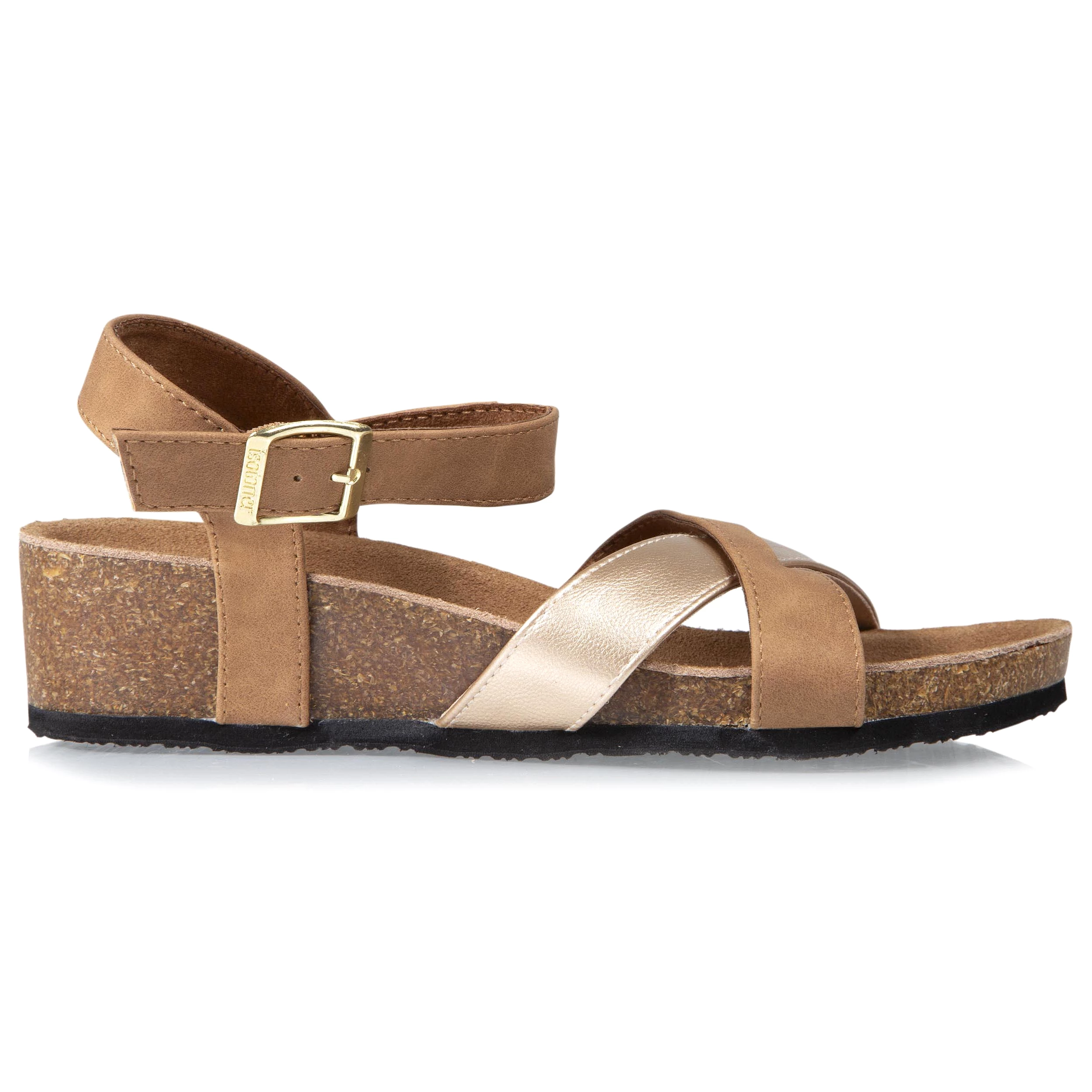 Sandales Femme multi bride à talon Camel