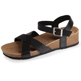 Sandales Femme multi bride à talon Noir