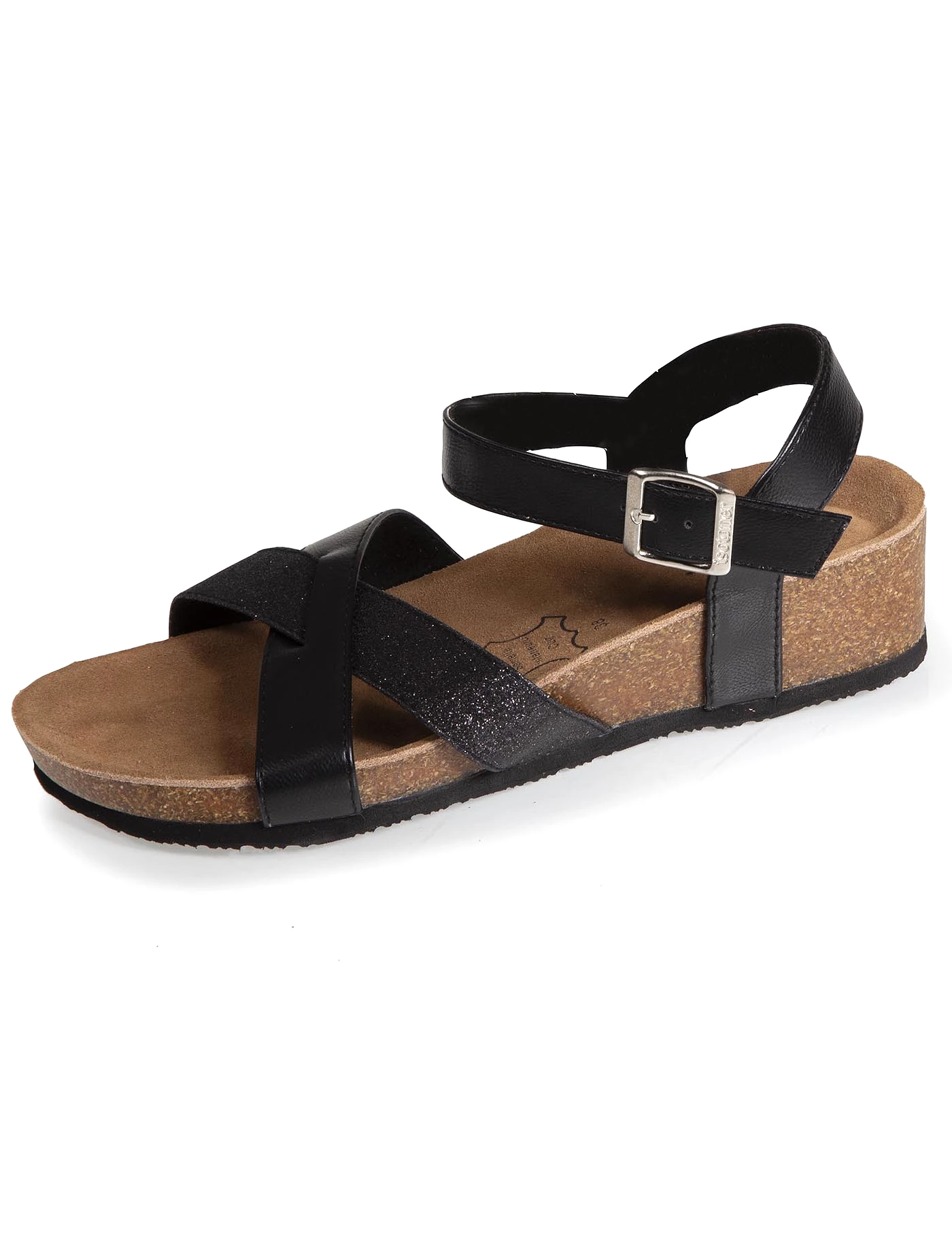 Sandales Femme multi bride à talon Noir