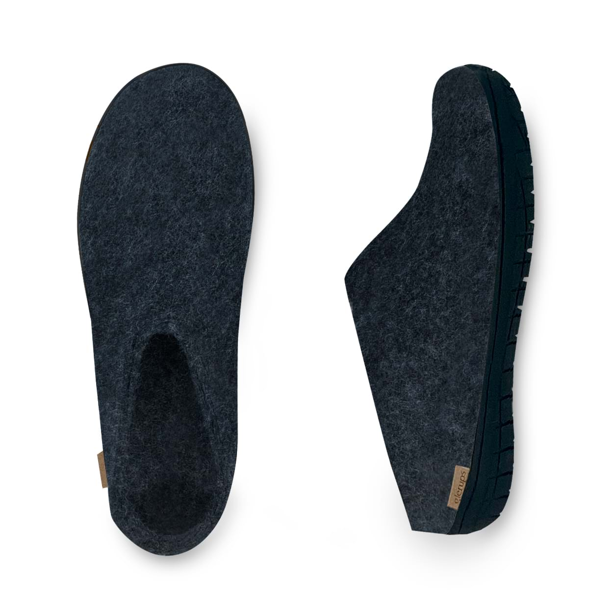 Slip-on with natural rubber sole - black - Denim