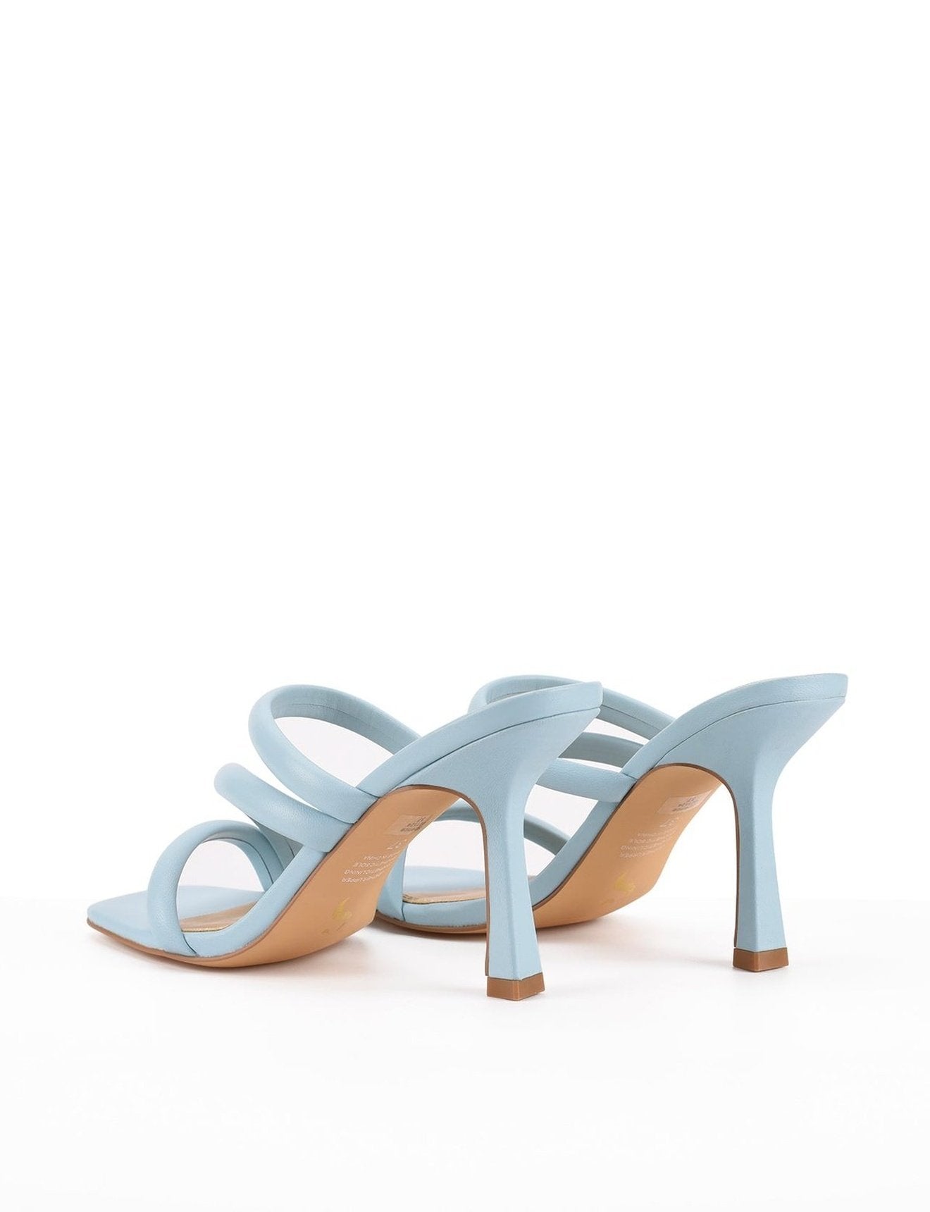 Spence Heeled Sandals - Pale Blue Leather