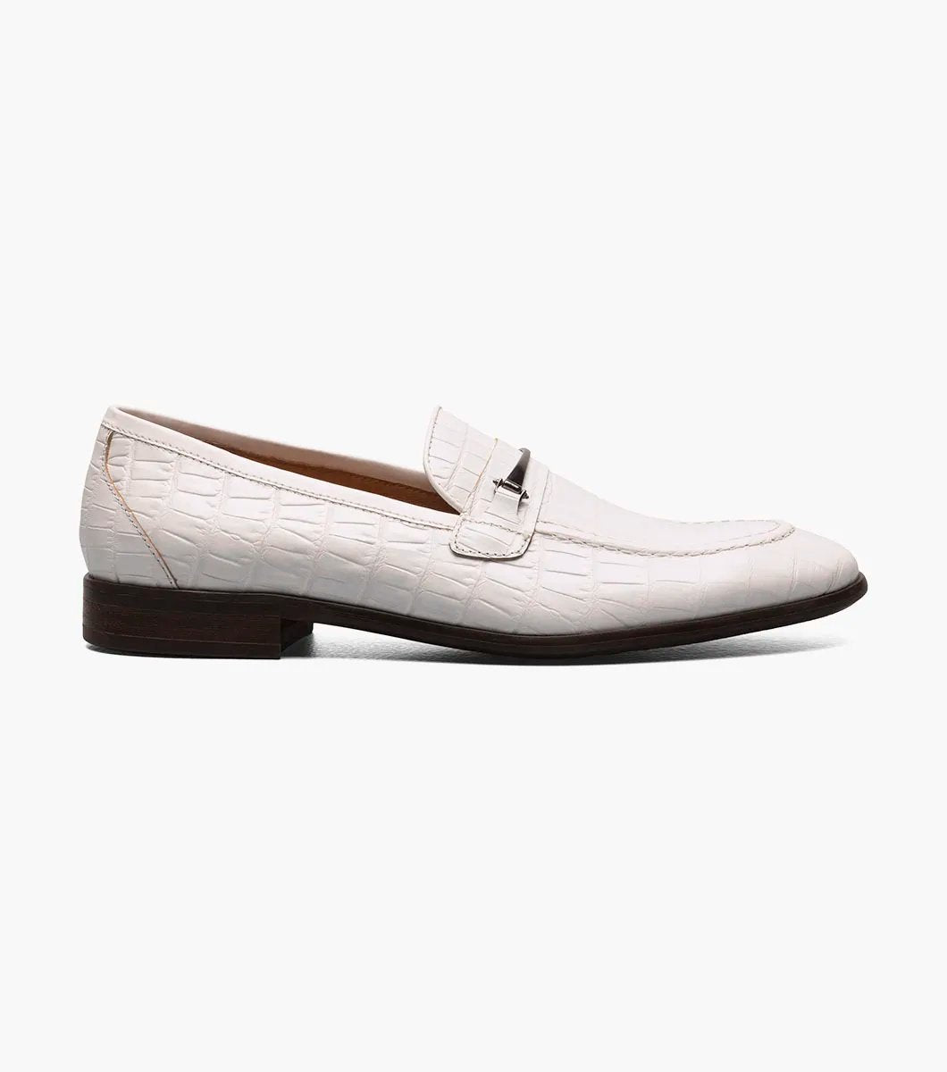 Stacy Adams - FERDINAND Moc Toe Bit Slip On - White - 25455-100