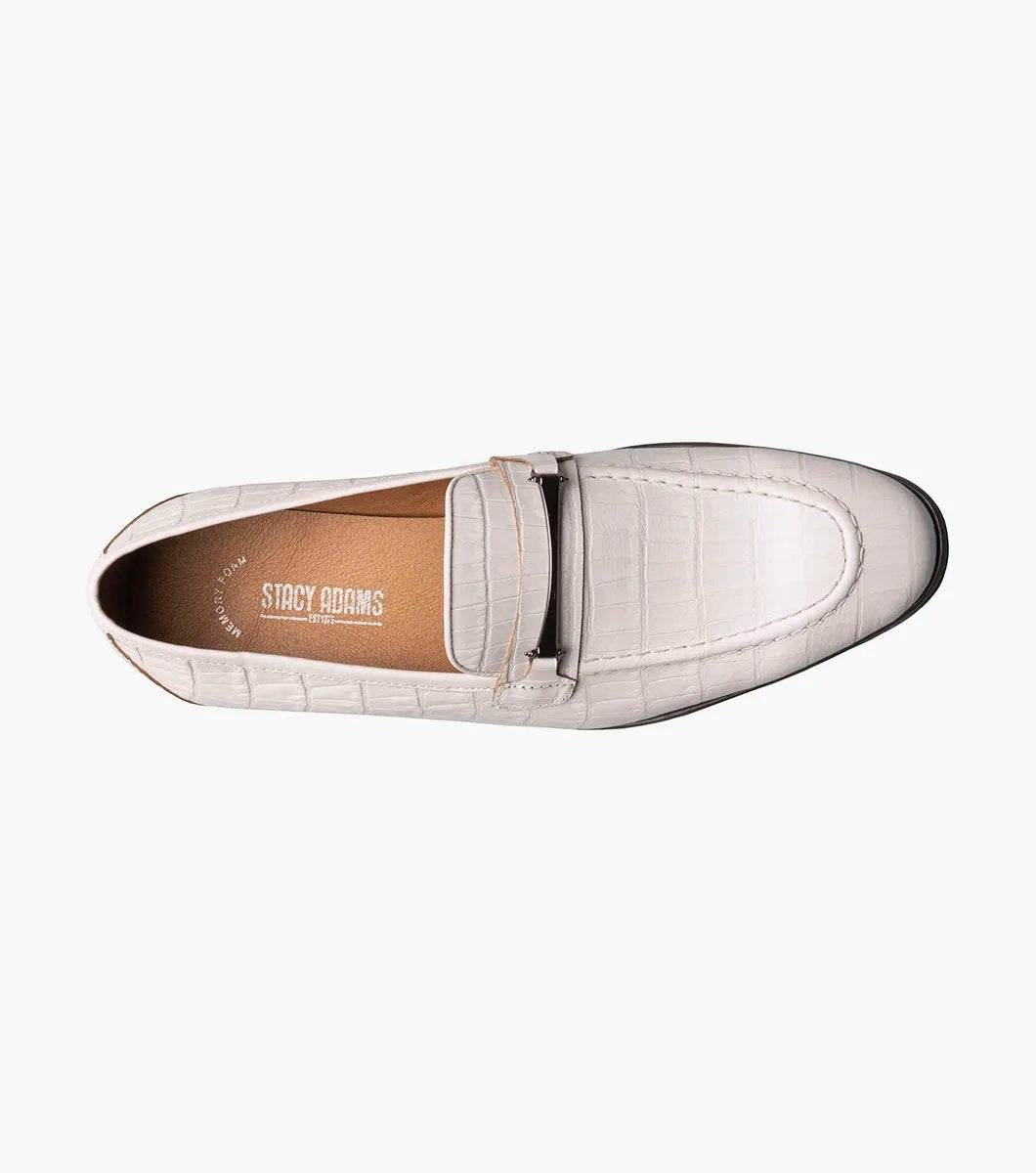 Stacy Adams - FERDINAND Moc Toe Bit Slip On - White - 25455-100