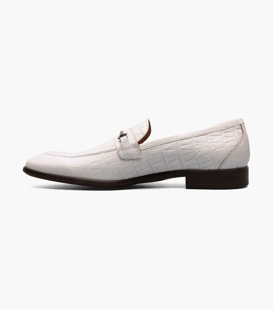 Stacy Adams - FERDINAND Moc Toe Bit Slip On - White - 25455-100