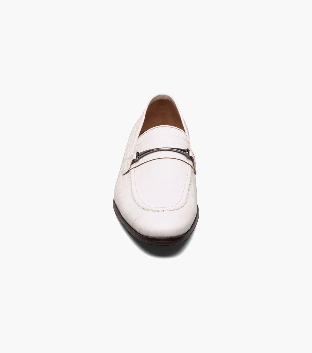 Stacy Adams - FERDINAND Moc Toe Bit Slip On - White - 25455-100