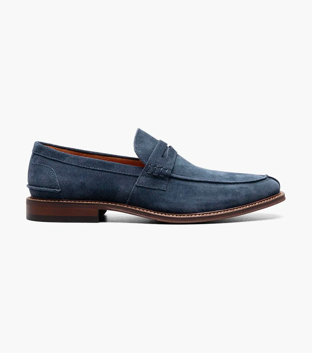 Stacy Adams - MARLOWE Algonquin Moc Toe Penny Slip On - Navy Suede - 25550-415