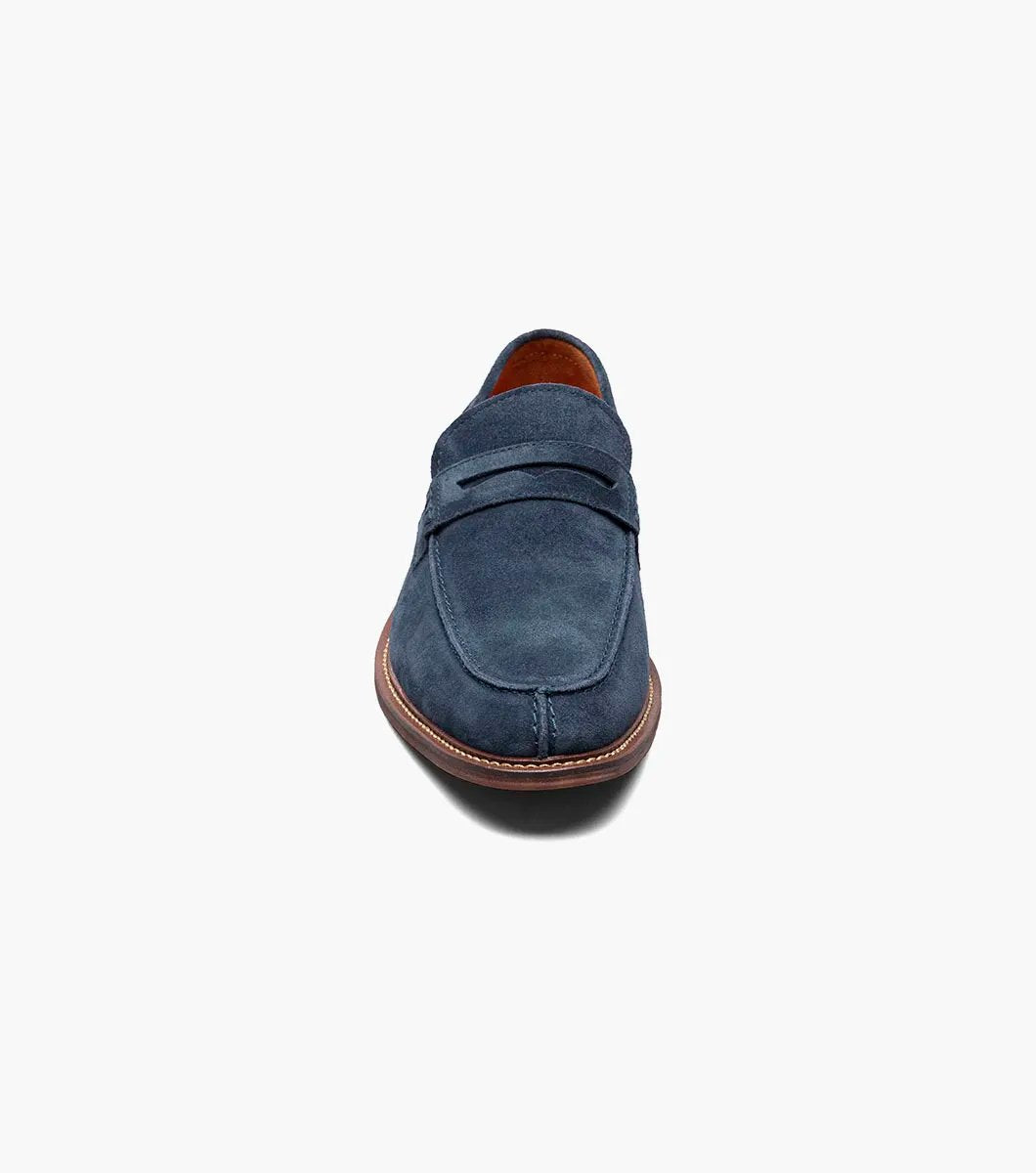 Stacy Adams - MARLOWE Algonquin Moc Toe Penny Slip On - Navy Suede - 25550-415