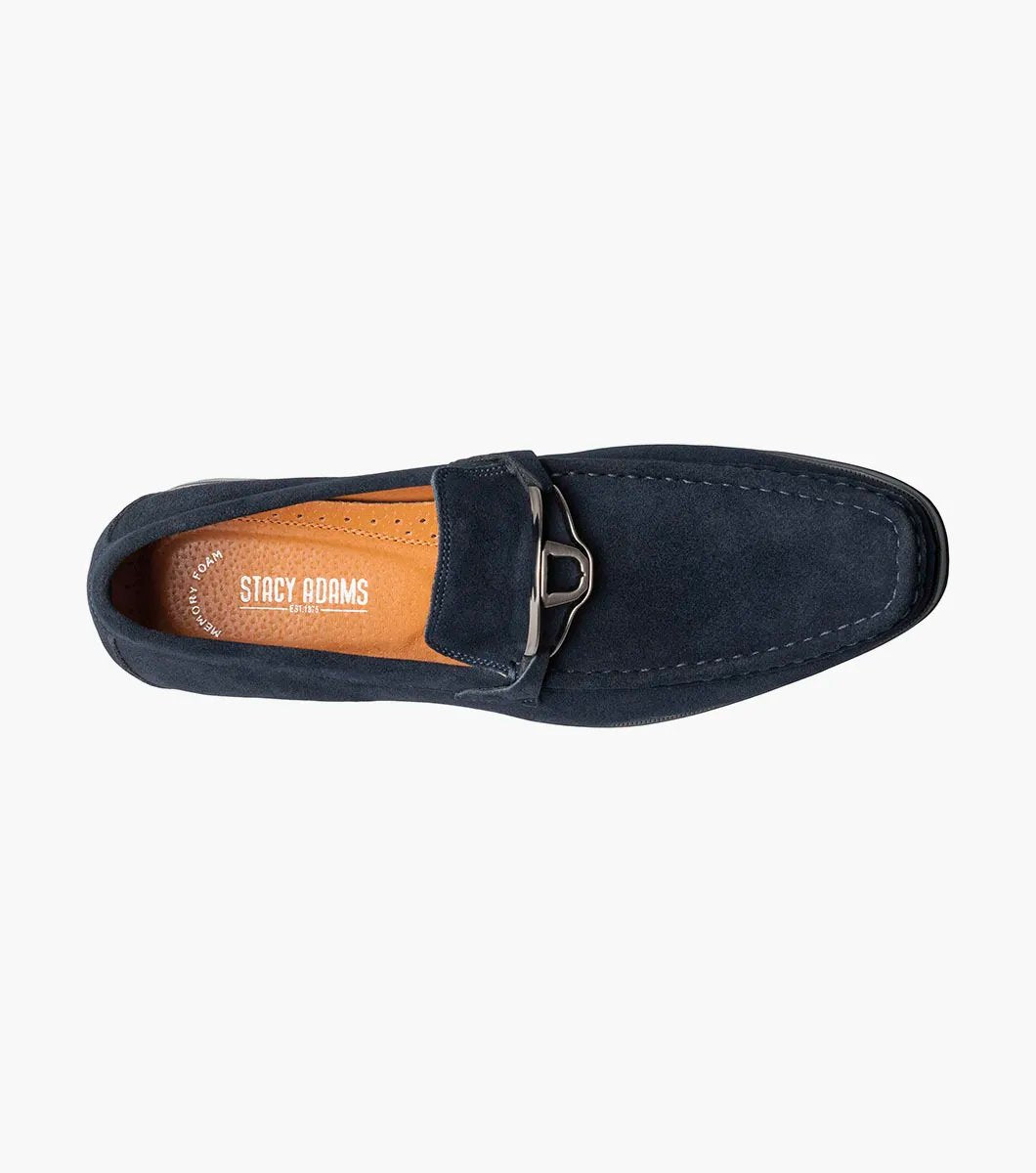 Stacy Adams - PALLADIAN Moc Toe Slip On - Navy Suede - 25549-415