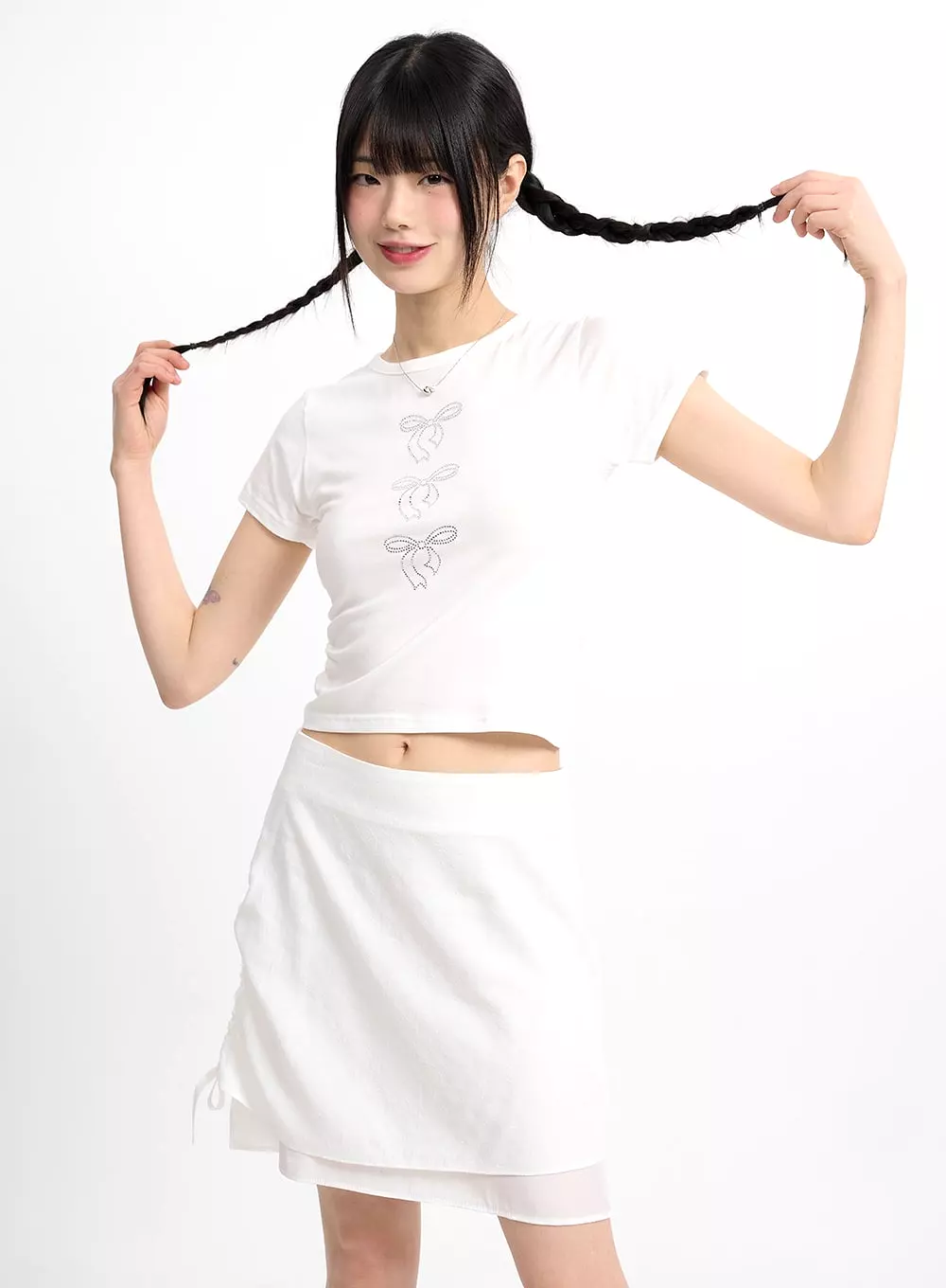 Three Ribbons Cropped Tee CM415