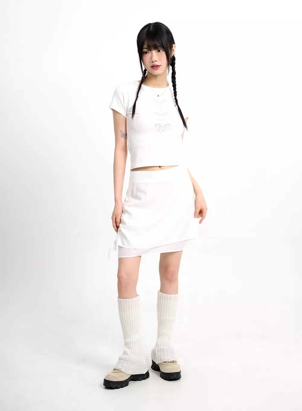 Three Ribbons Cropped Tee CM415