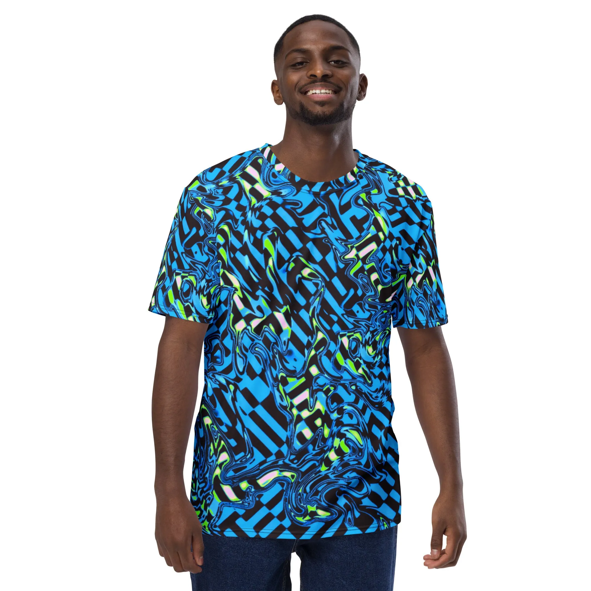 Trippy Blue Checkered Unisex T-Shirt