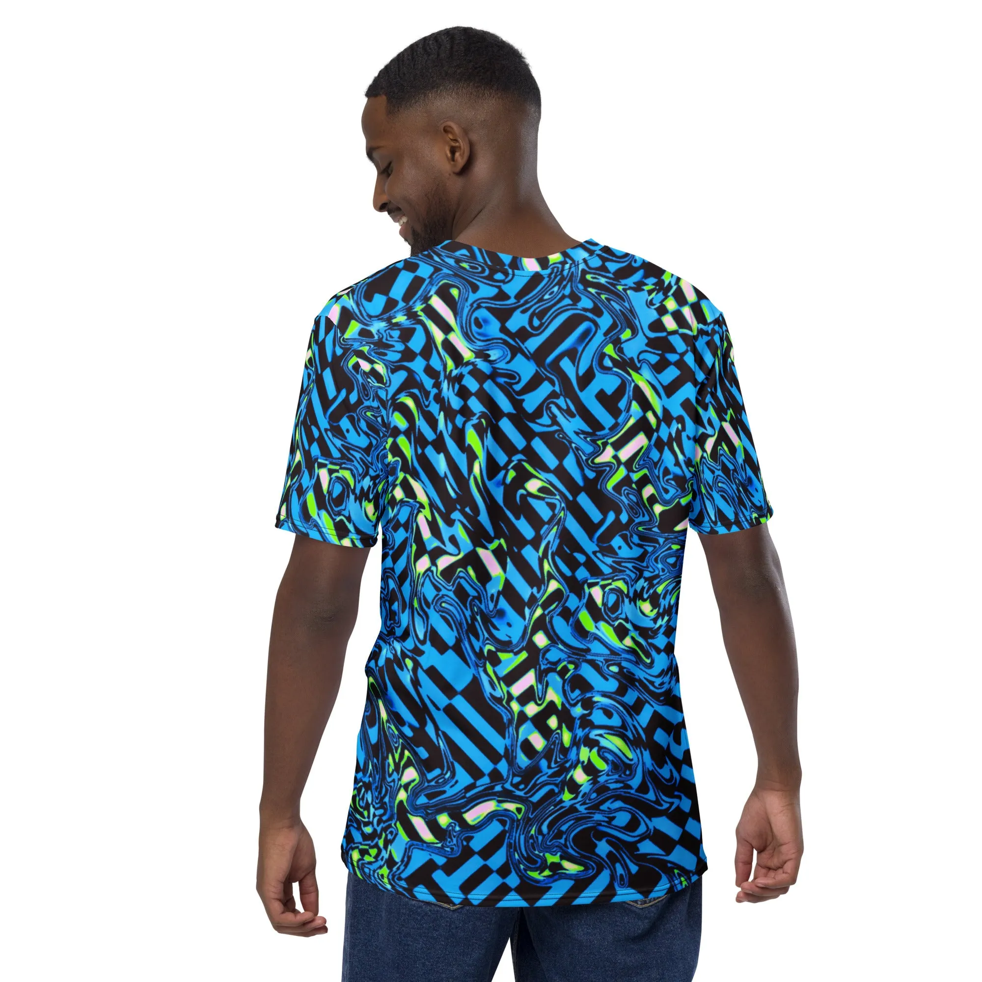 Trippy Blue Checkered Unisex T-Shirt