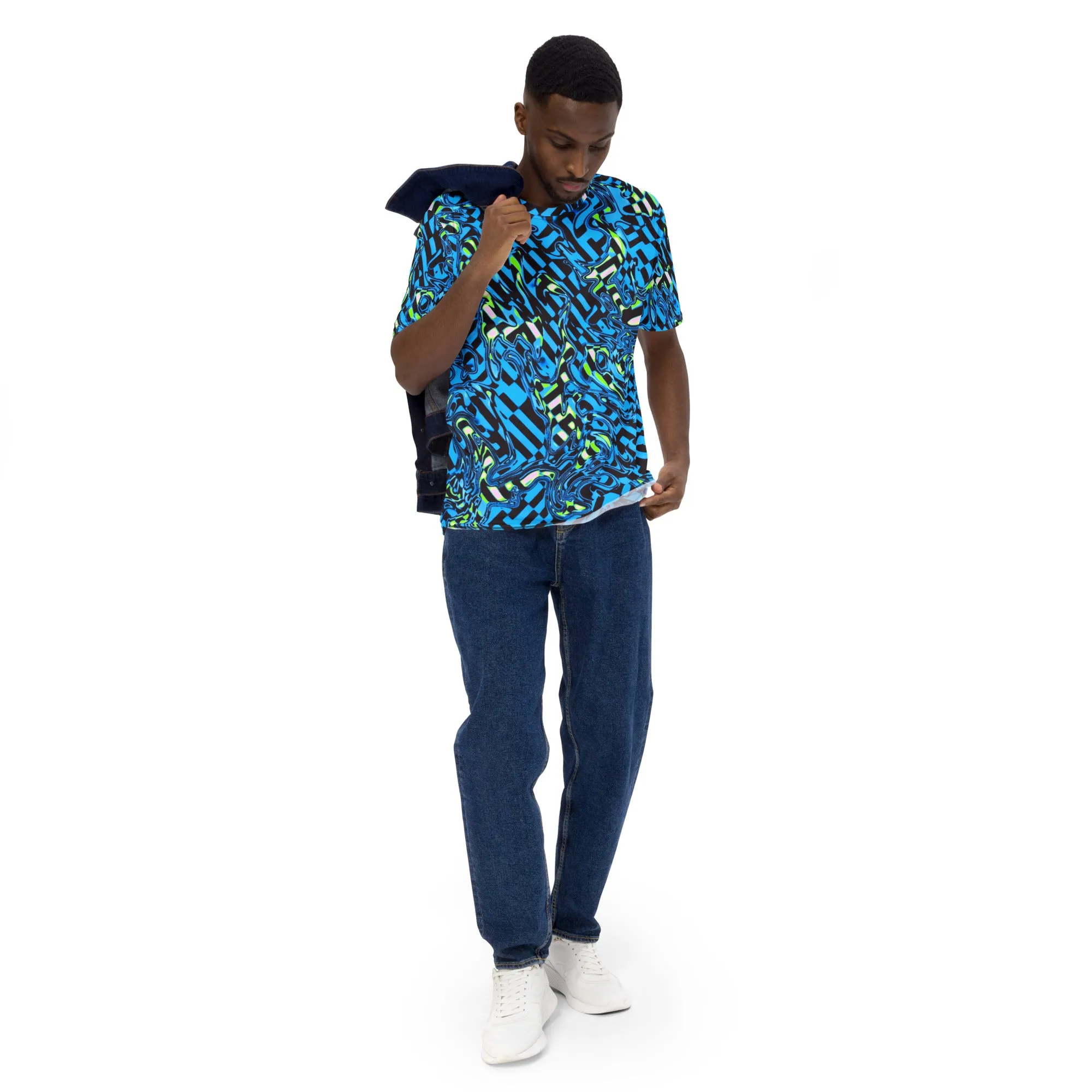 Trippy Blue Checkered Unisex T-Shirt