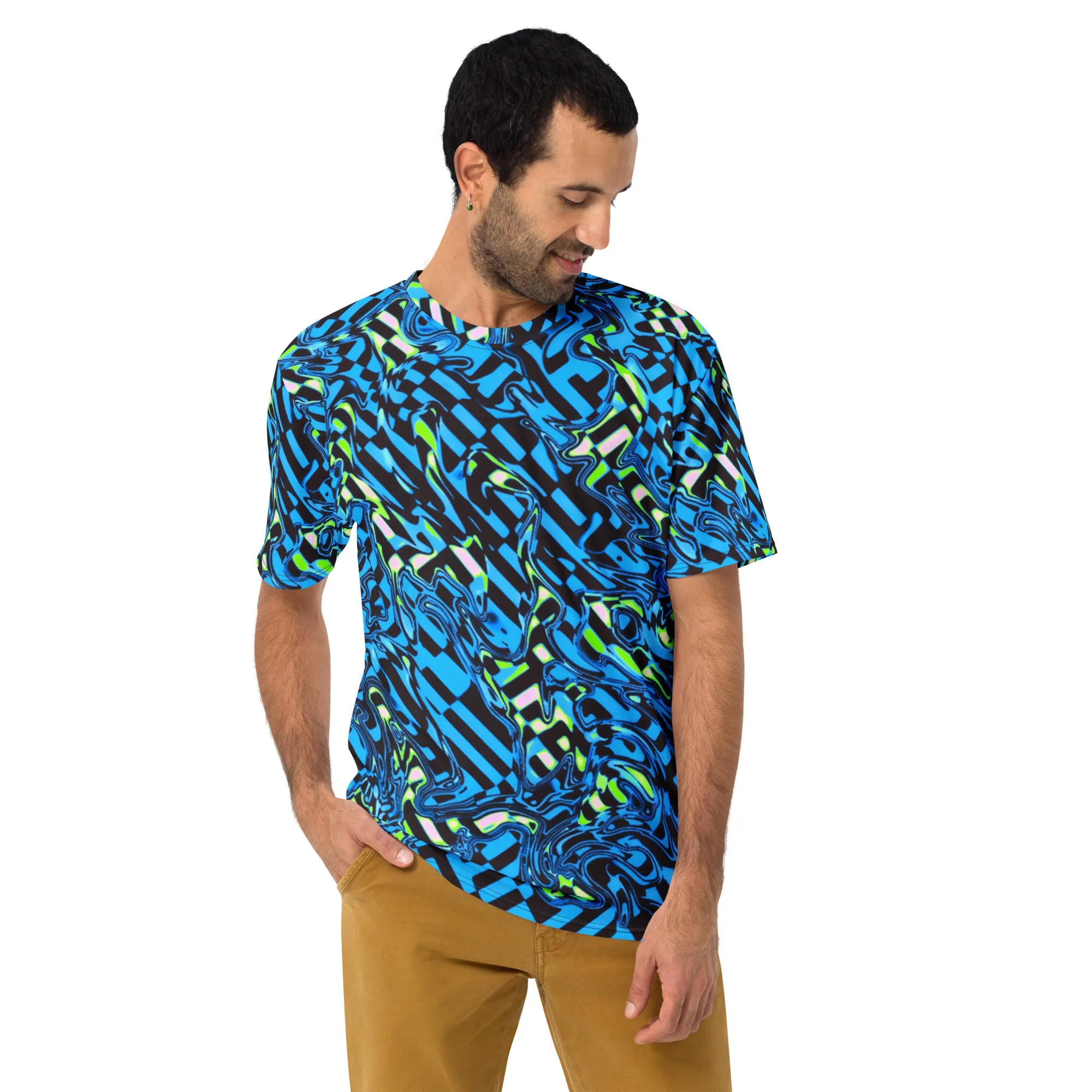 Trippy Blue Checkered Unisex T-Shirt