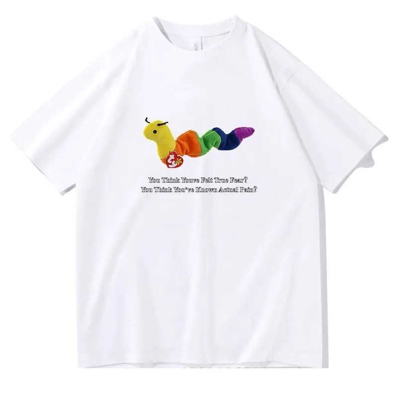 Unisex Hip Hop Fashion Funny Inchworm Short Sleeve Graphics T-Shirt