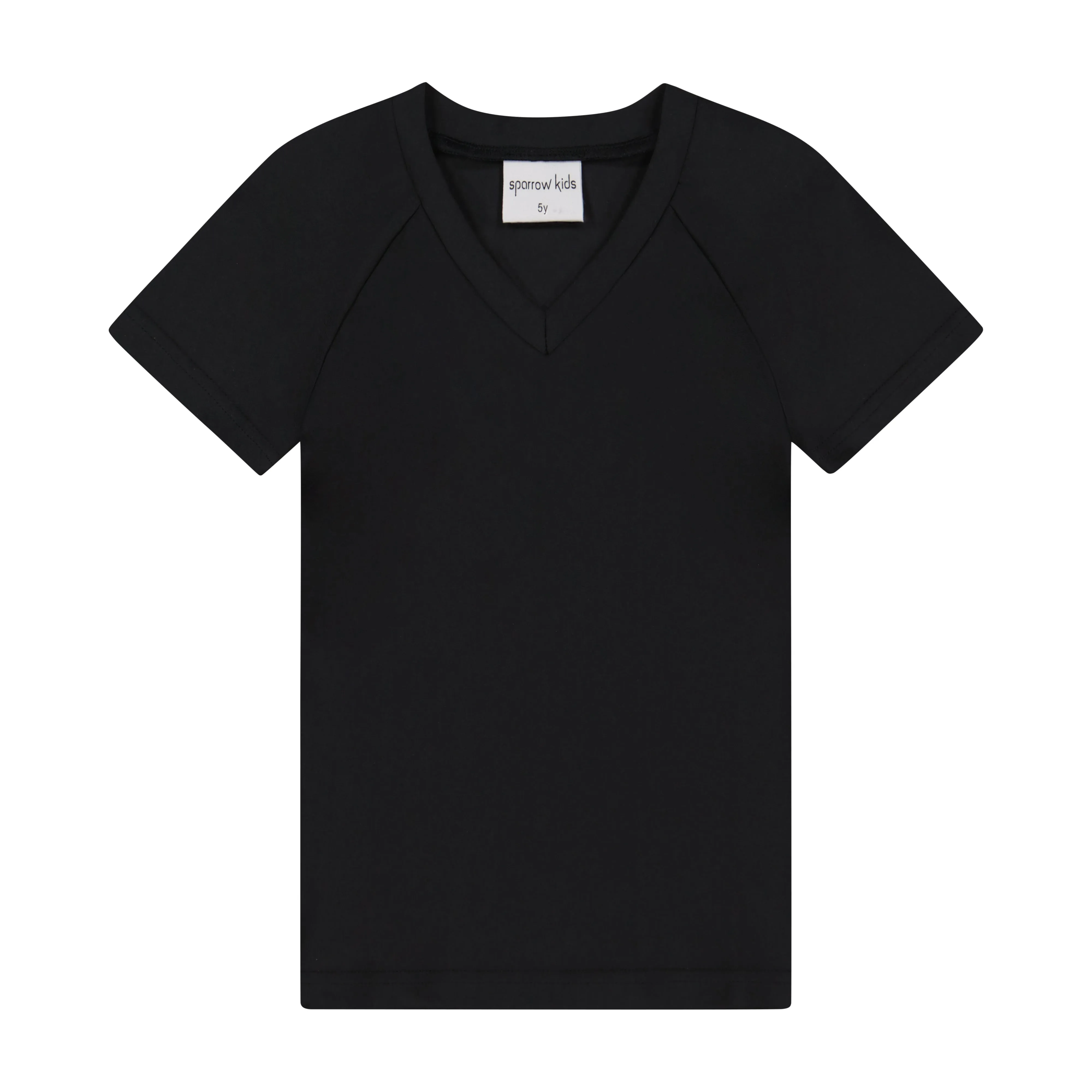 V NECK TEE-Black