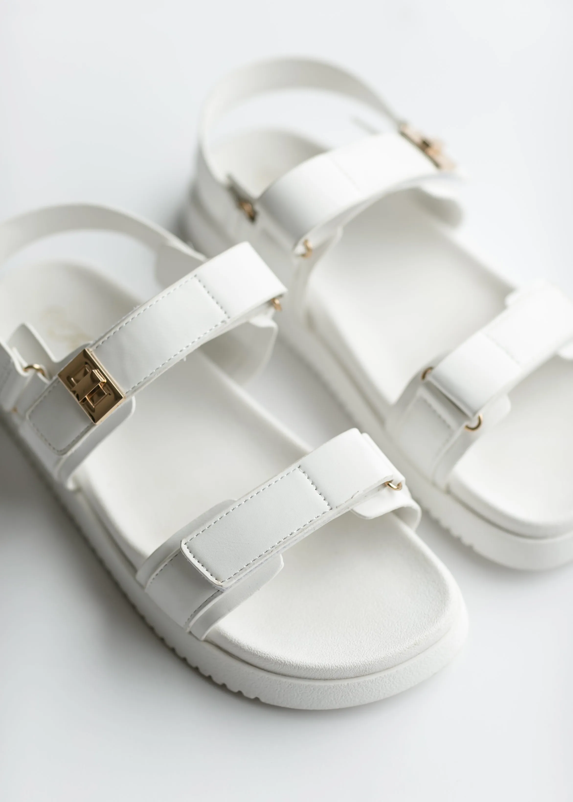 Velcro Strap Metal Buckle Sandals