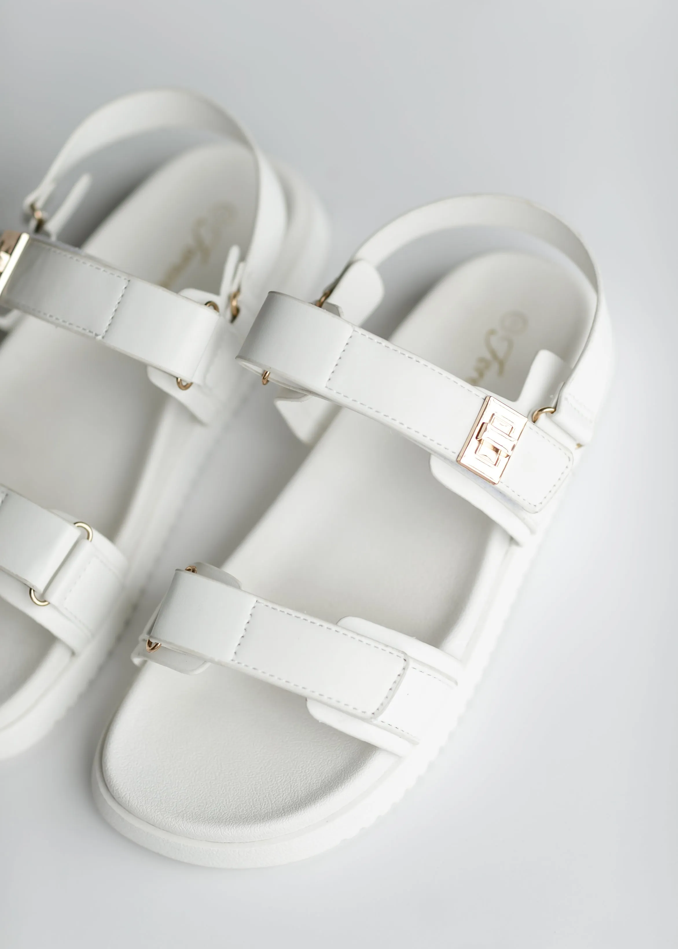 Velcro Strap Metal Buckle Sandals