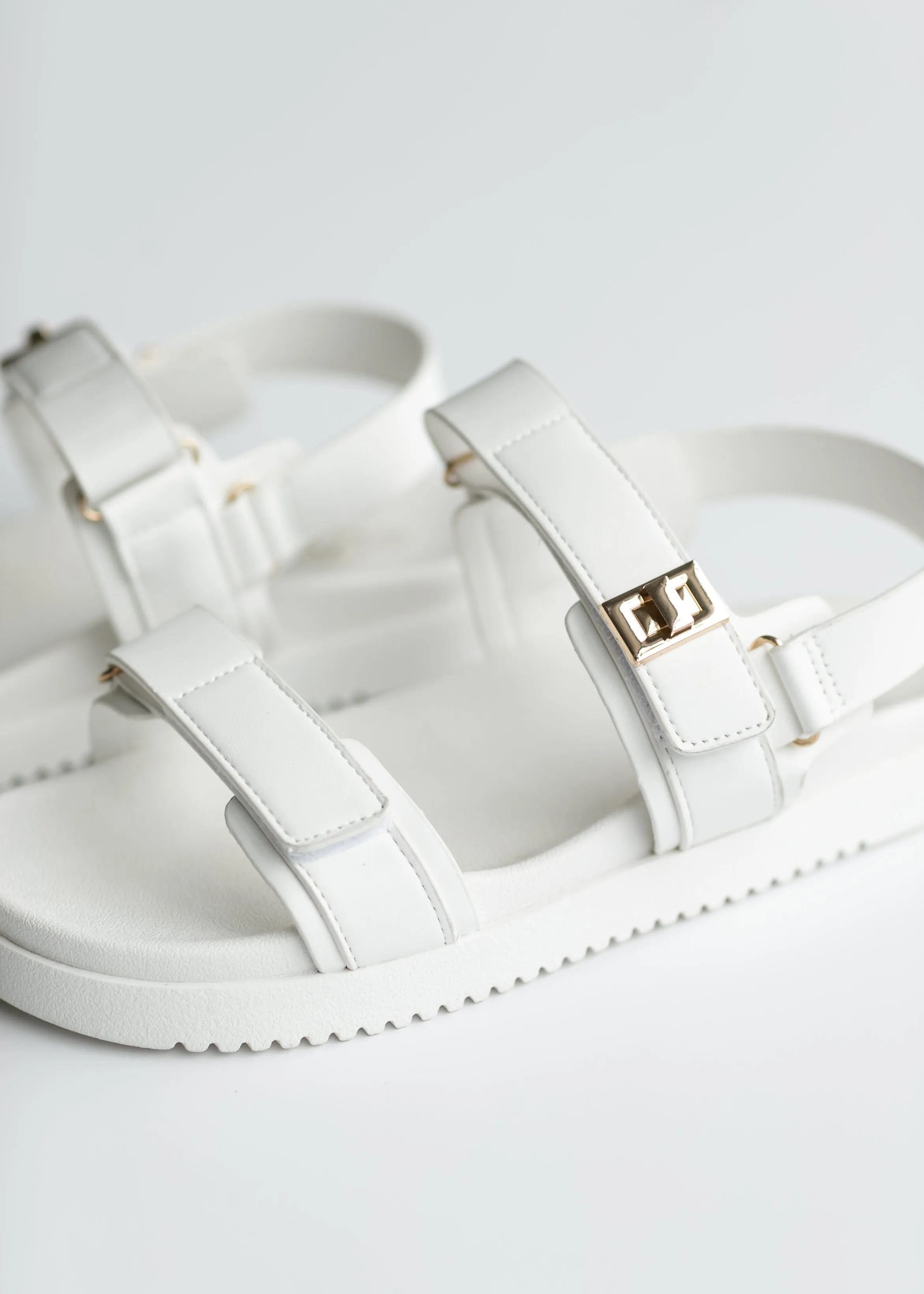 Velcro Strap Metal Buckle Sandals