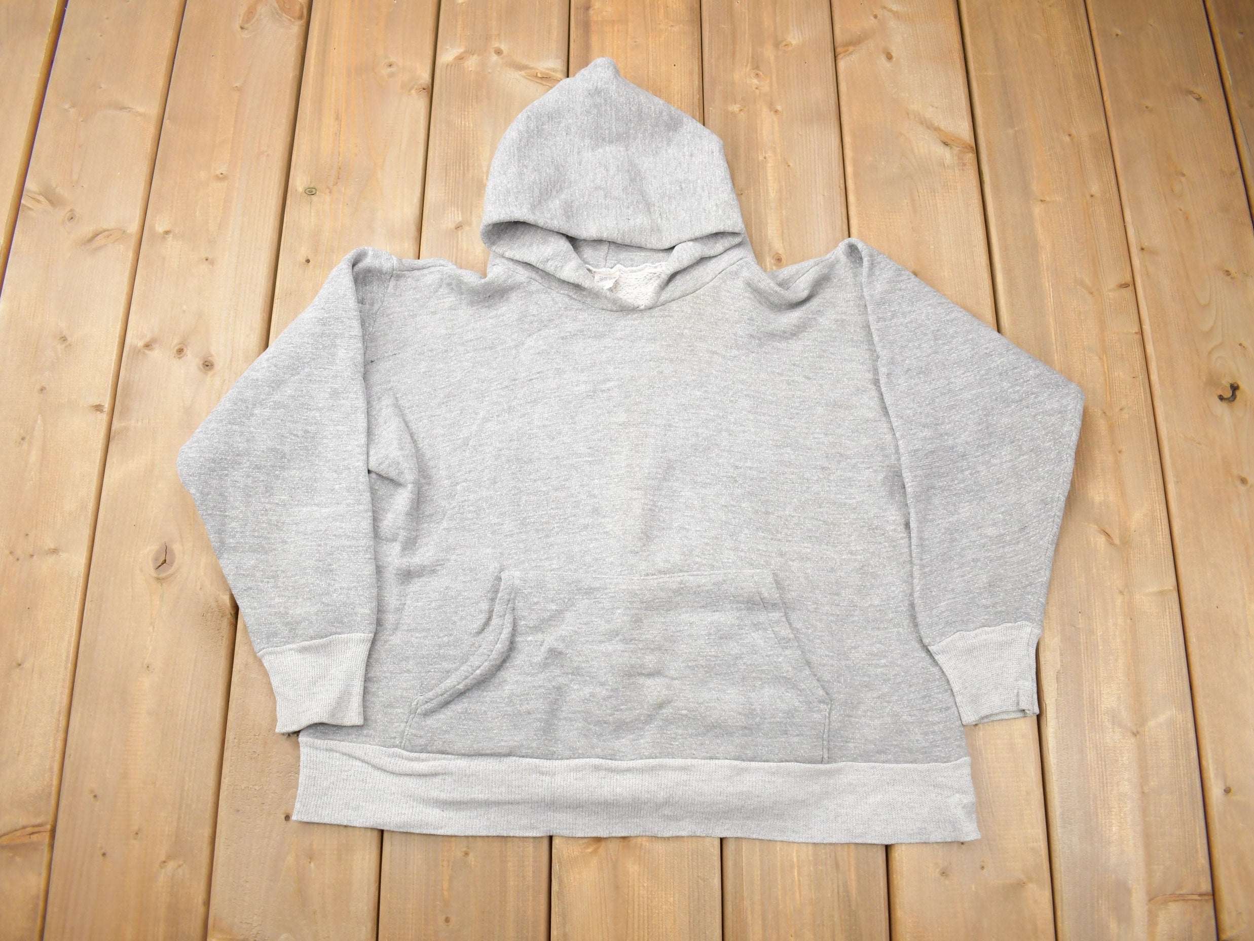 Vintage 1960s Gym Master Blank Grey Hoodie / Boys Size / True Vintage / Made In Canada / 60s Hoodie