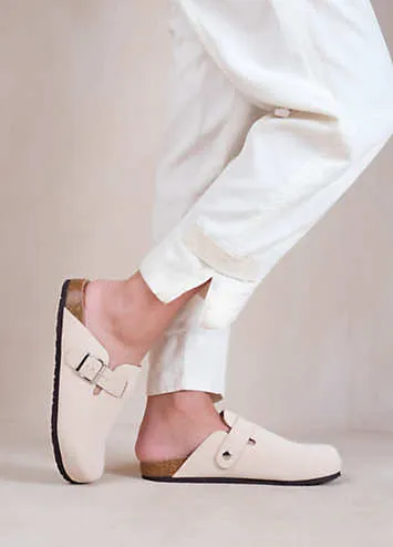 Where’s That From Palm Cream Nubuck Closed Toe Flat Sandals | Grattan