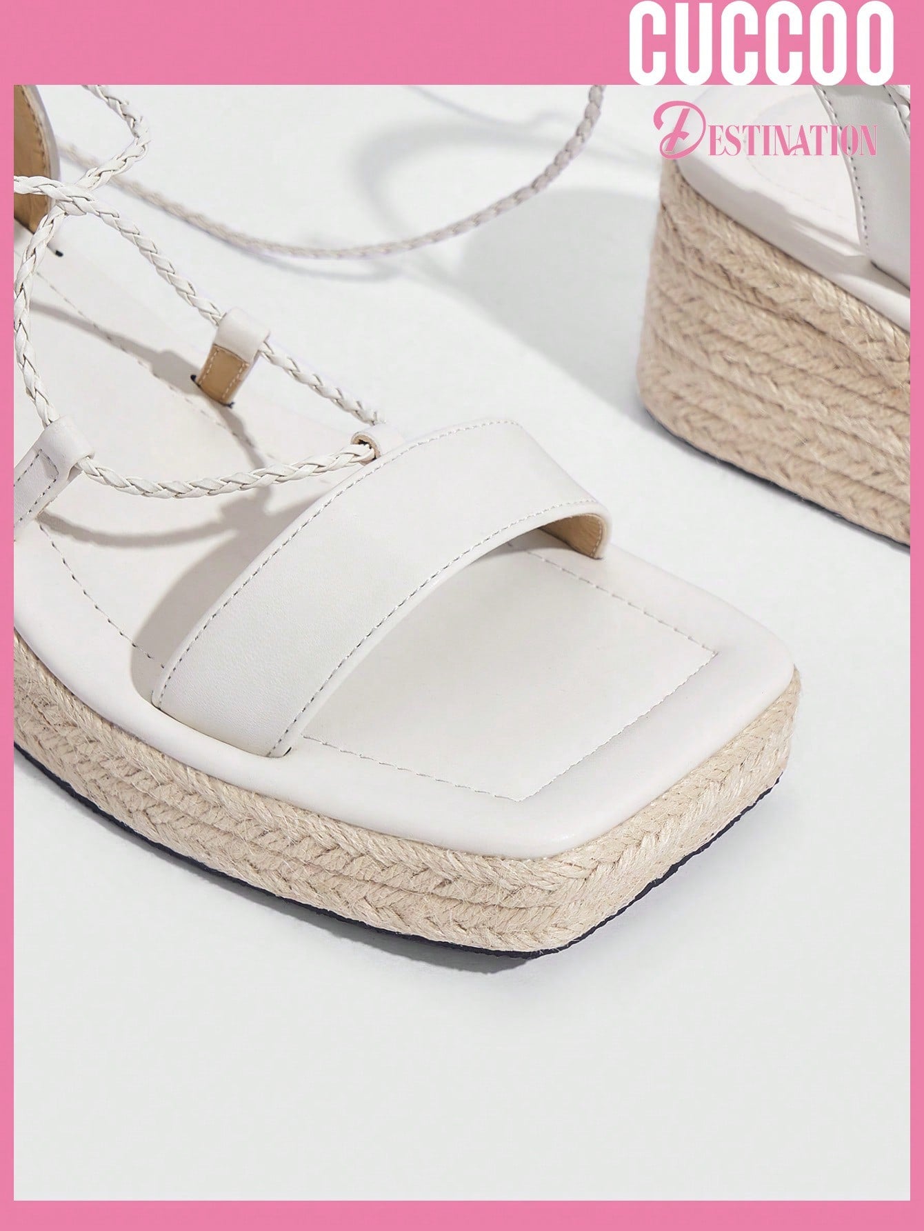 Woman Shoes Fashionable Platform Espadrille Sandals With Strappy Tie For Spring And Summer