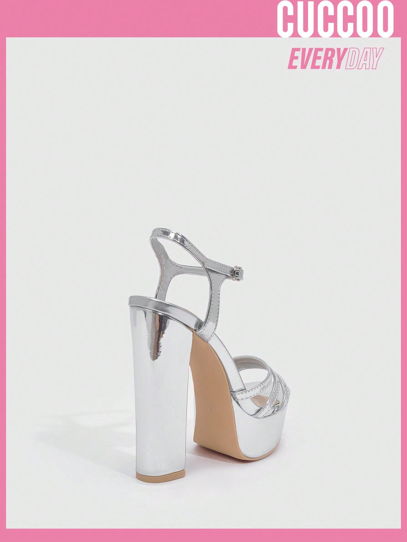 Woman Shoes Open Toe High Heel Silver Platform Sandals For Spring And Summer