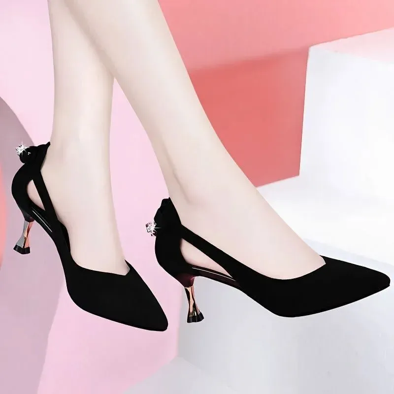 Women Pumps 2023 Autumer Champagne Bow Sexy Shoes for Women Stiletto Pointed Toe Shallow Wedding Party Shoes Women Zapatos