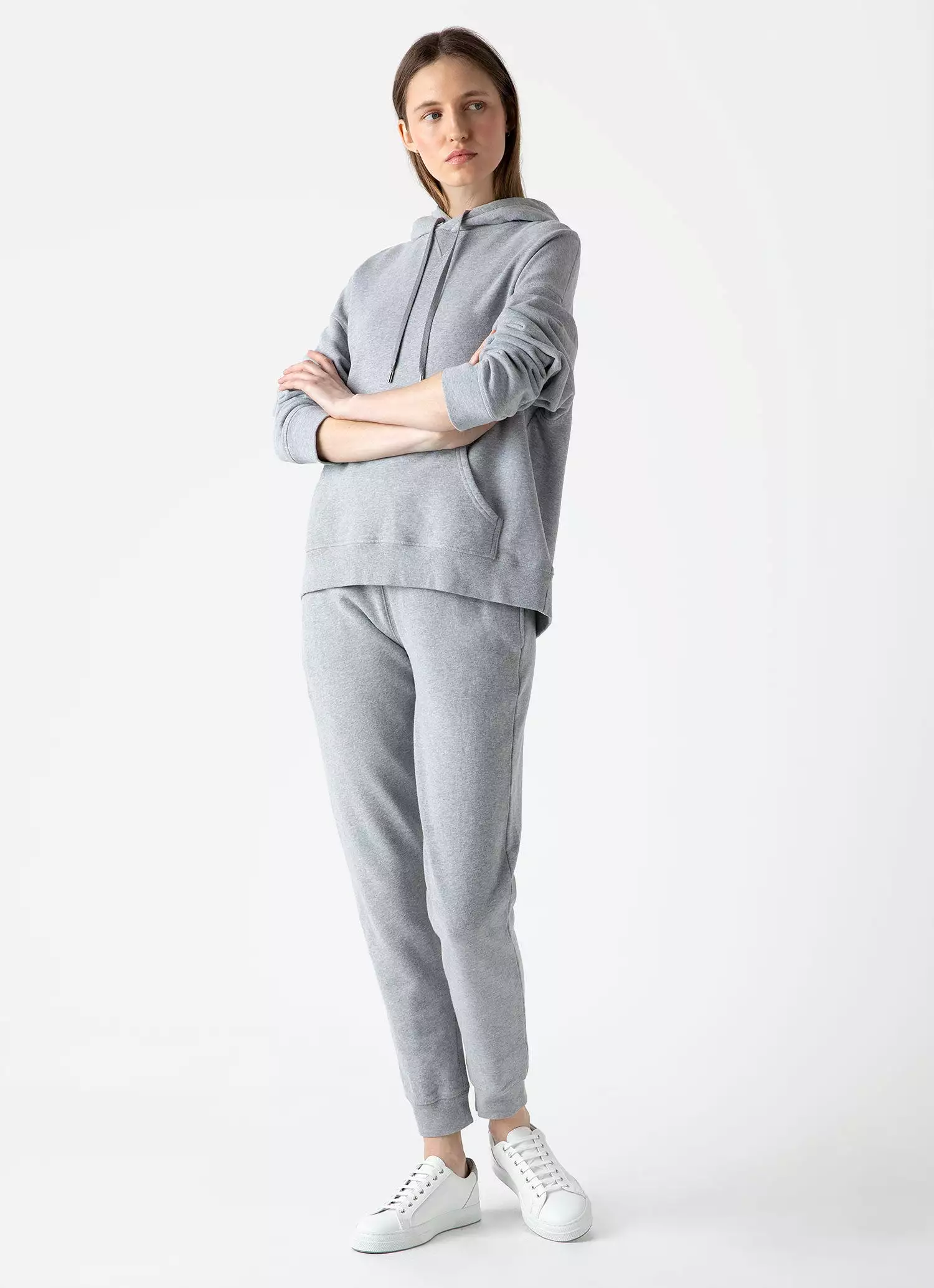 Women's Loopback Hoodie in Grey Melange