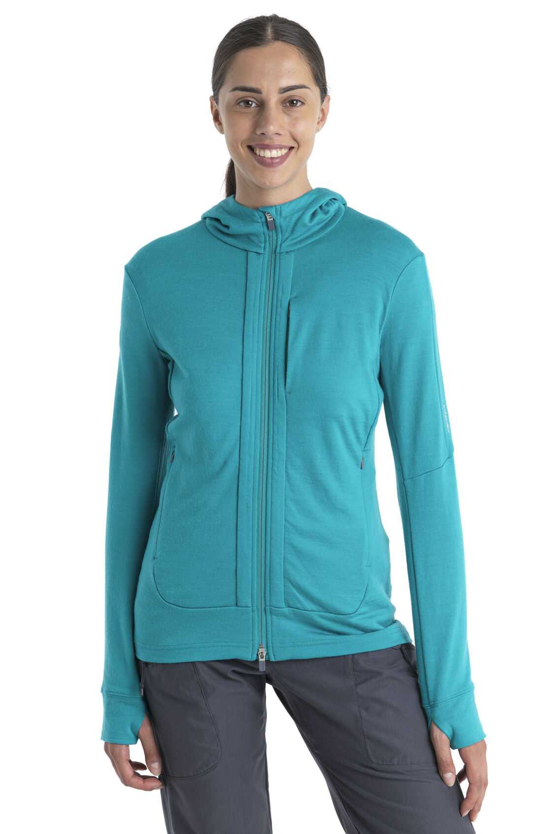 Womens Merino Quantum III Long Sleeve Zip Hoodie