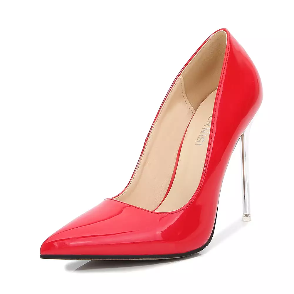 Women's Pointed Toe Shallow Metal Stiletto Heel Pumps