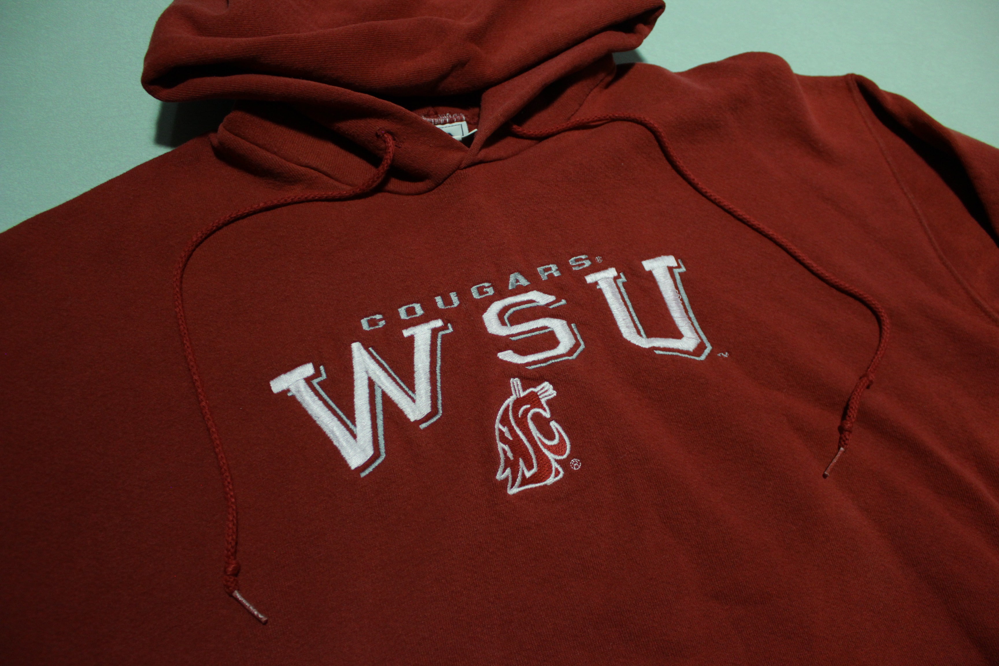 WSU Cougars Vintage 90's Lee Sport Nutmeg Made in USA Embroidered Hoodie Sweatshirt